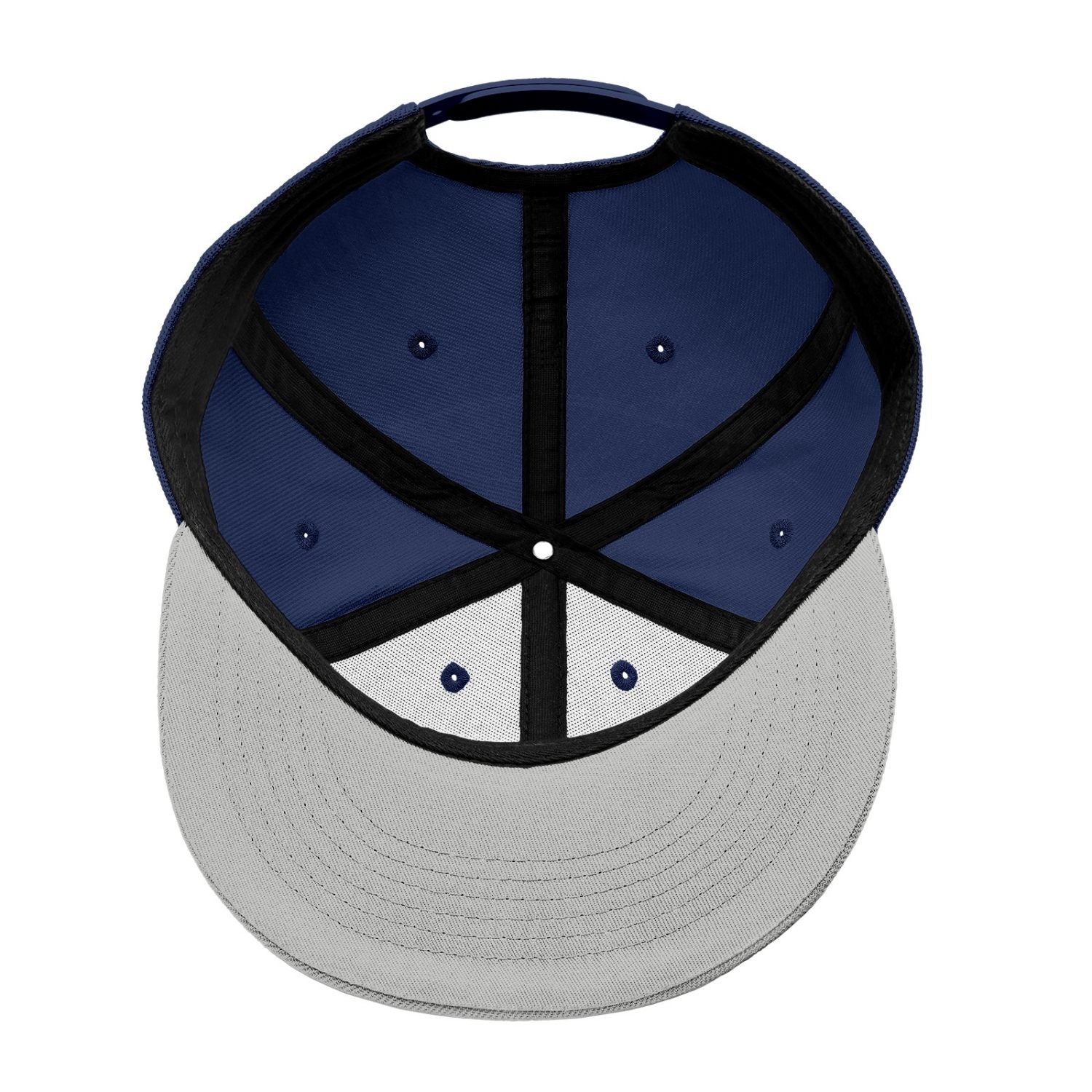 Vosoli Navy & Gray Color-Block Flat-Brim Hat - Unisex Personal & Team Custom 3D Embroidery or Print Cap