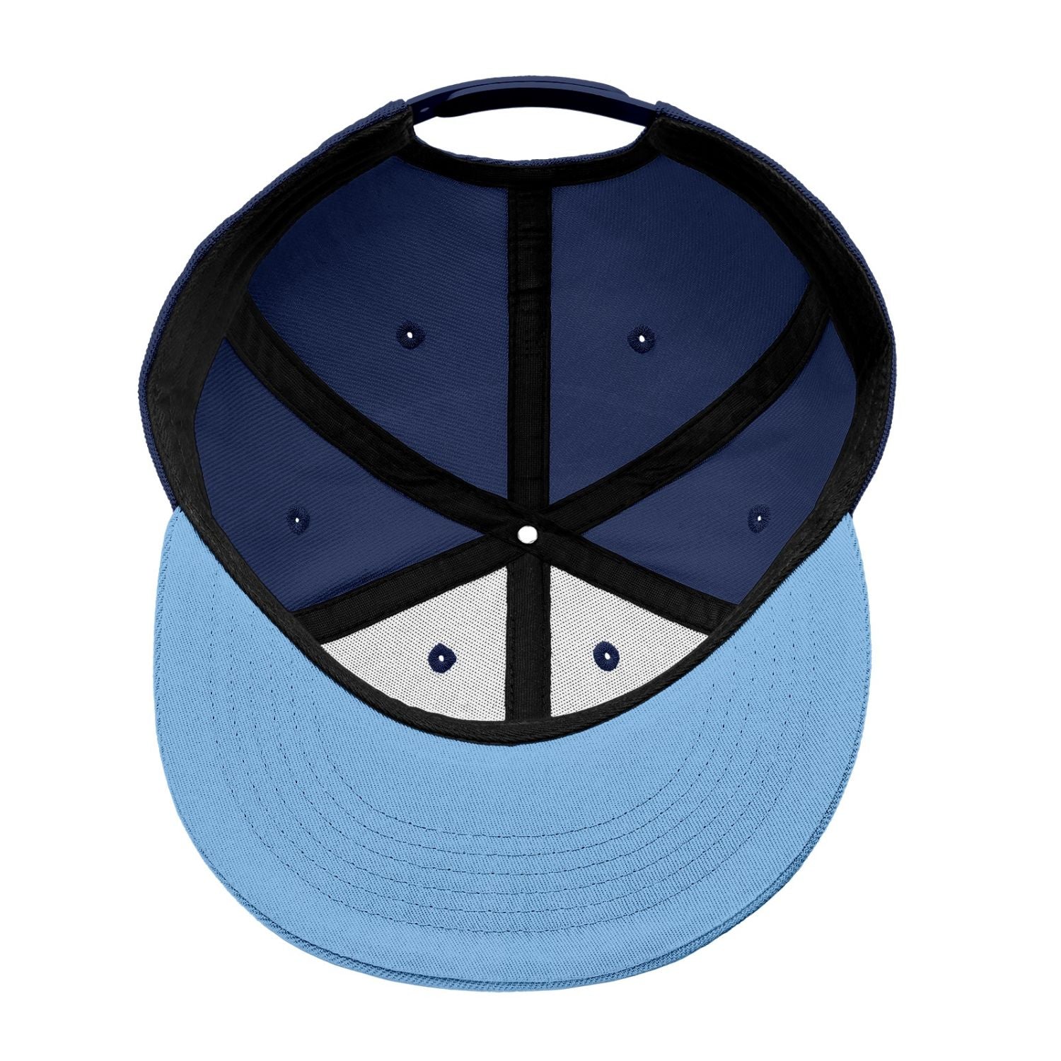 Vosoli Navy & Light Blue Flat-Brim Hat - Unisex Personal & Team Custom 3D Embroidery or Print Cap