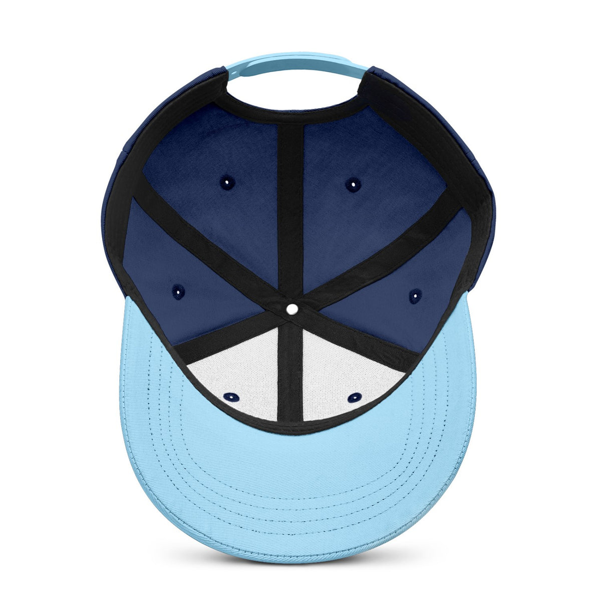 Vosoli Navy Light Blue Two-Tone Baseball Cap - Unisex Custom 3D Embroidery or Print