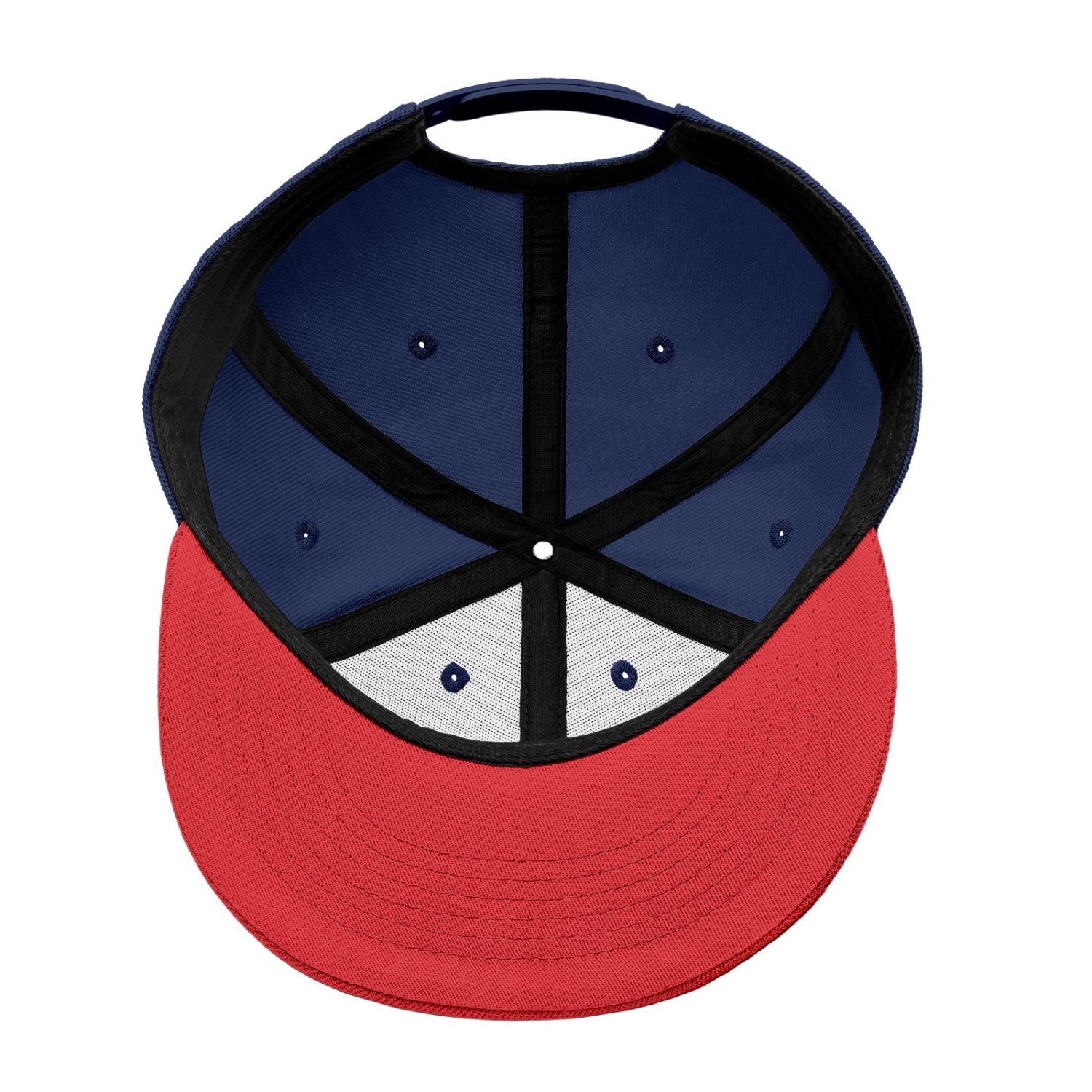 Vosoli Navy & Red Color-Block Flat-Brim Hat - Unisex Personal & Team Custom 3D Embroidery or Print Cap