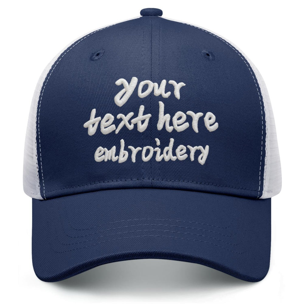 Vosoli Navy White Trucker Cap - Custom Embroidered Personalized Hat