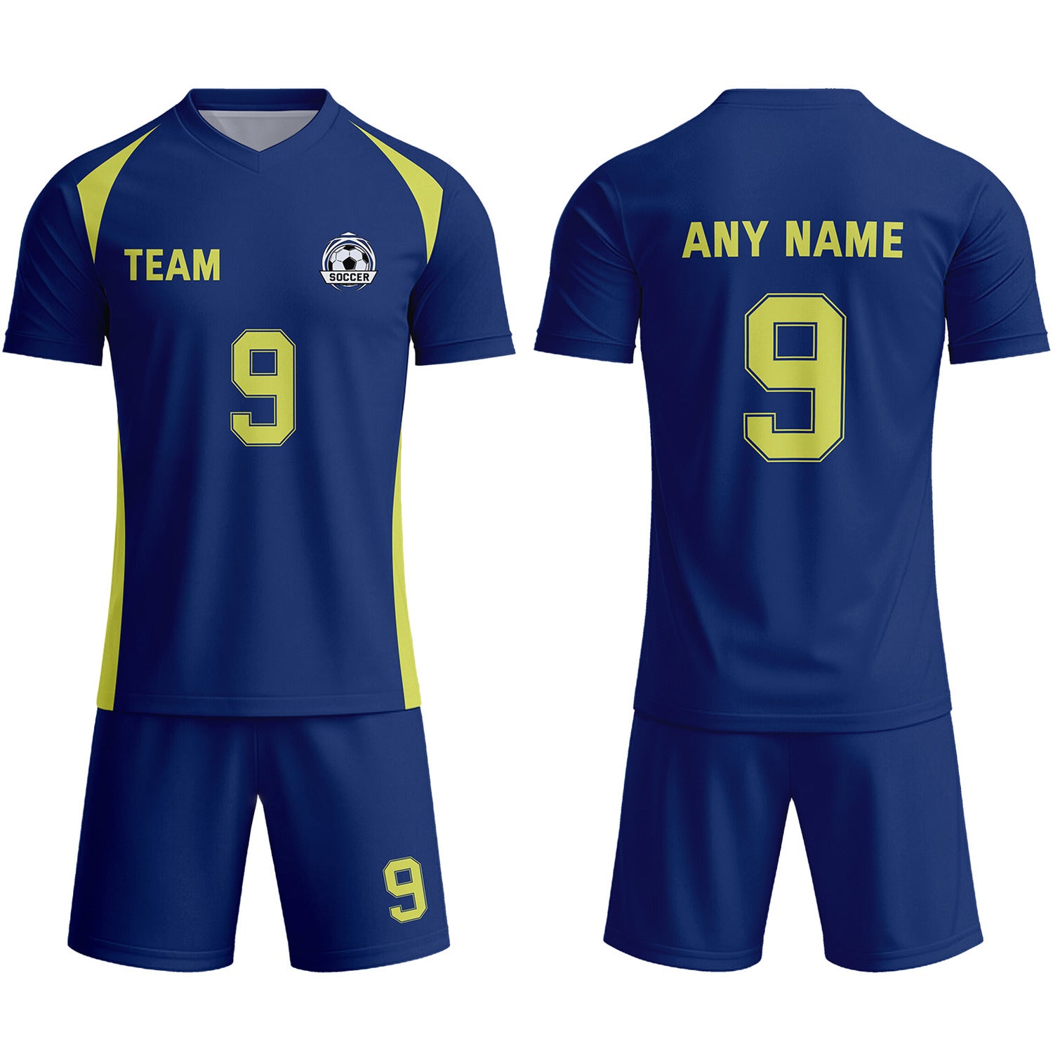 Custom Navy & Yellow Soccer Uniform Set - Personalized Team Name & Number | Vosoli