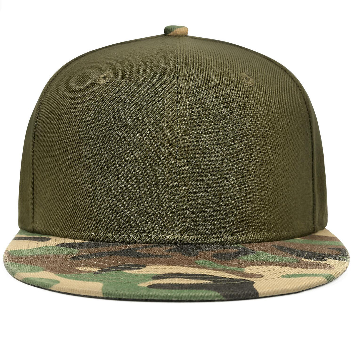 Vosoli Olive Camo Flat Brim Cap - Team Custom Embroider or Print Personalized Hat