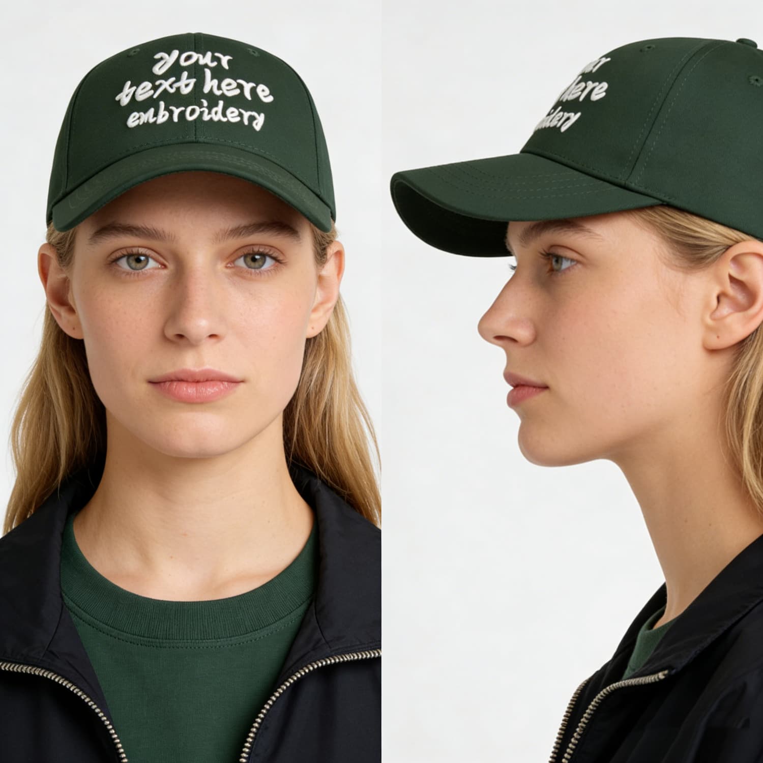 Vosoli Olive Green Solid Baseball Cap - Unisex Custom 3D Embroidery or Print