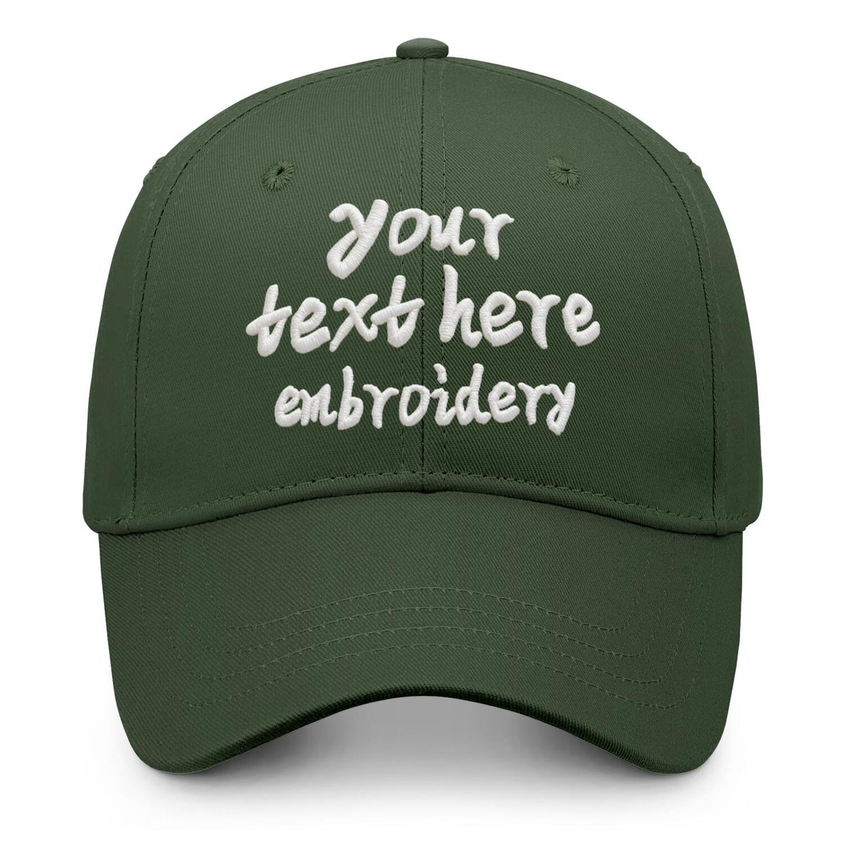 Vosoli Olive Green Solid Baseball Cap - Unisex Custom 3D Embroidery or Print