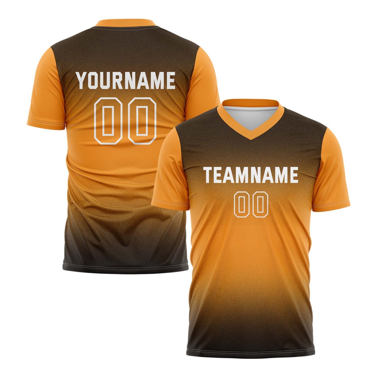Custom Orange & Black Gradient Soccer Jersey for Teams & Individuals | Vosoli