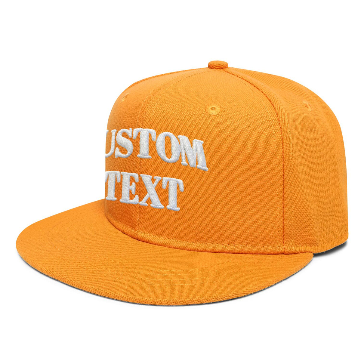 Vosoli Orange Unisex Flat Brim Cap - Team Custom 3D Embroidery or Print Personalized Hat