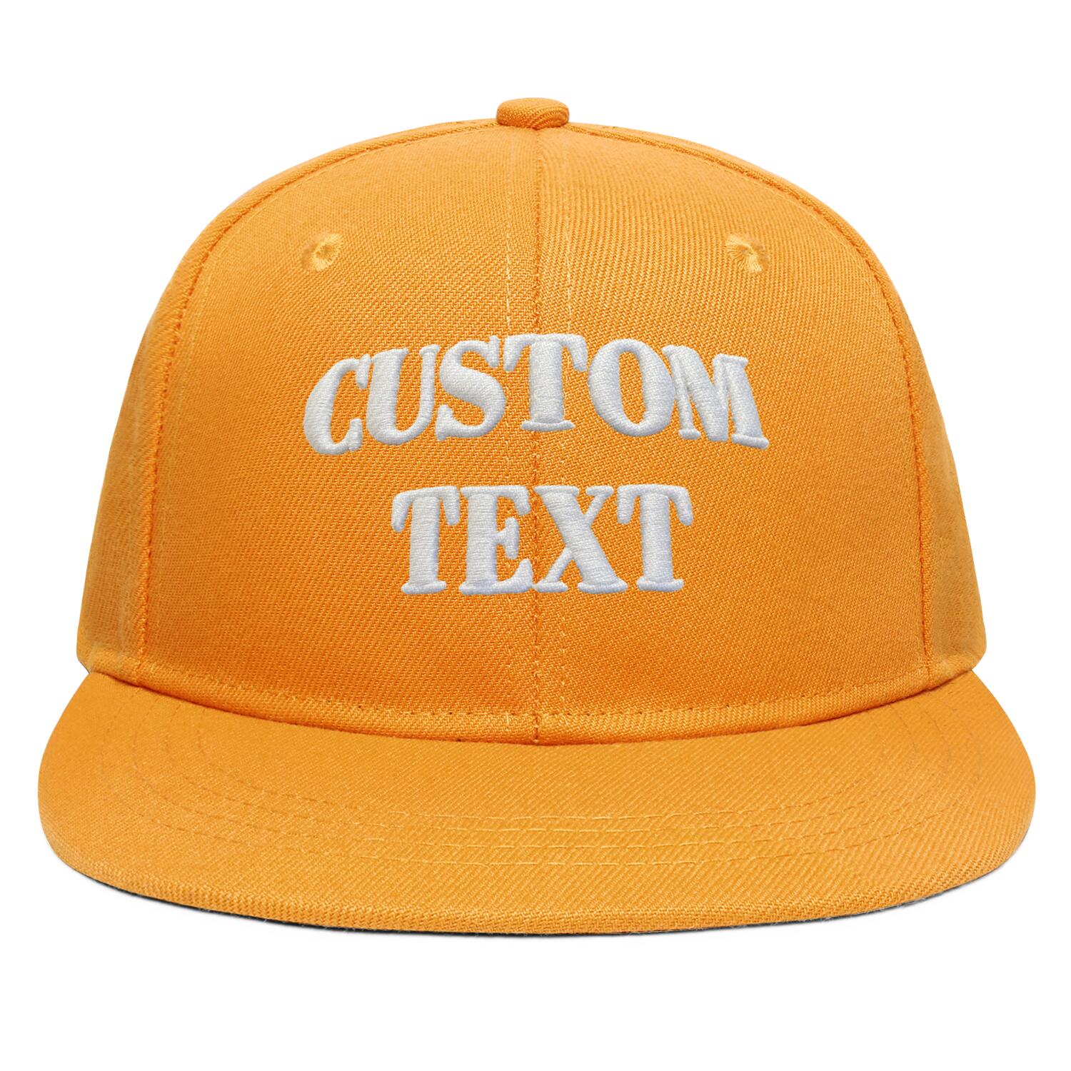 Vosoli Orange Unisex Flat Brim Cap - Team Custom 3D Embroidery or Print Personalized Hat
