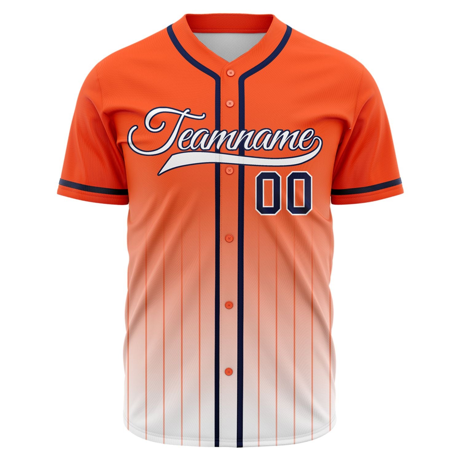 VOSOLI Radiant Orange & White Gradient Pinstripe Baseball Jersey