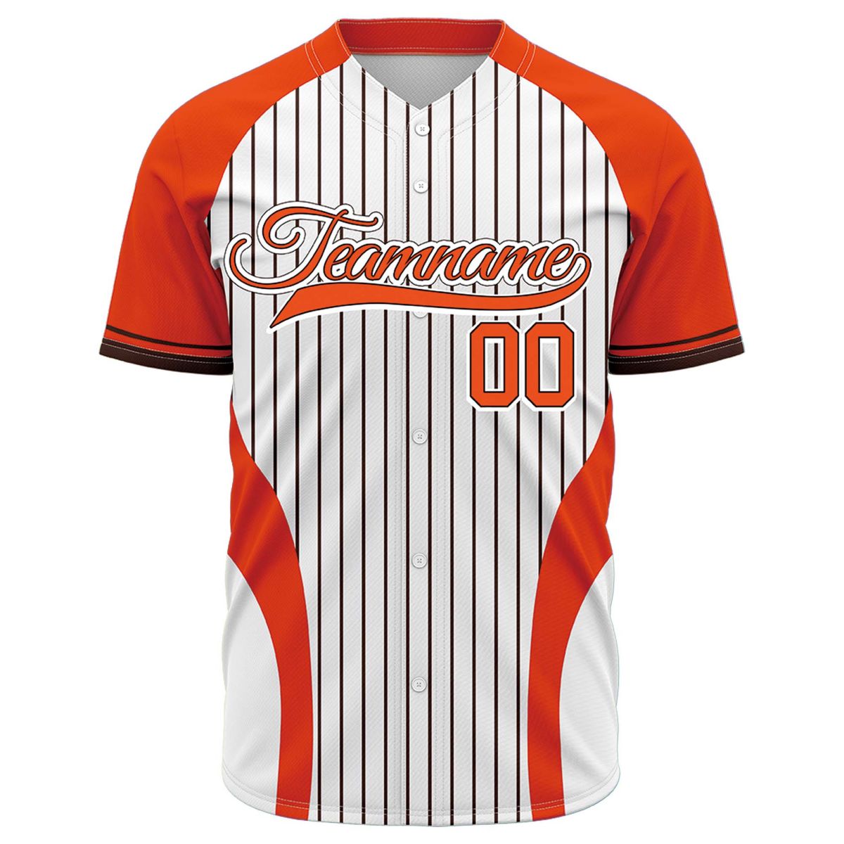 VOSOLI Custom Orange & White Pinstripe Baseball Jersey - Sublimated Team Apparel