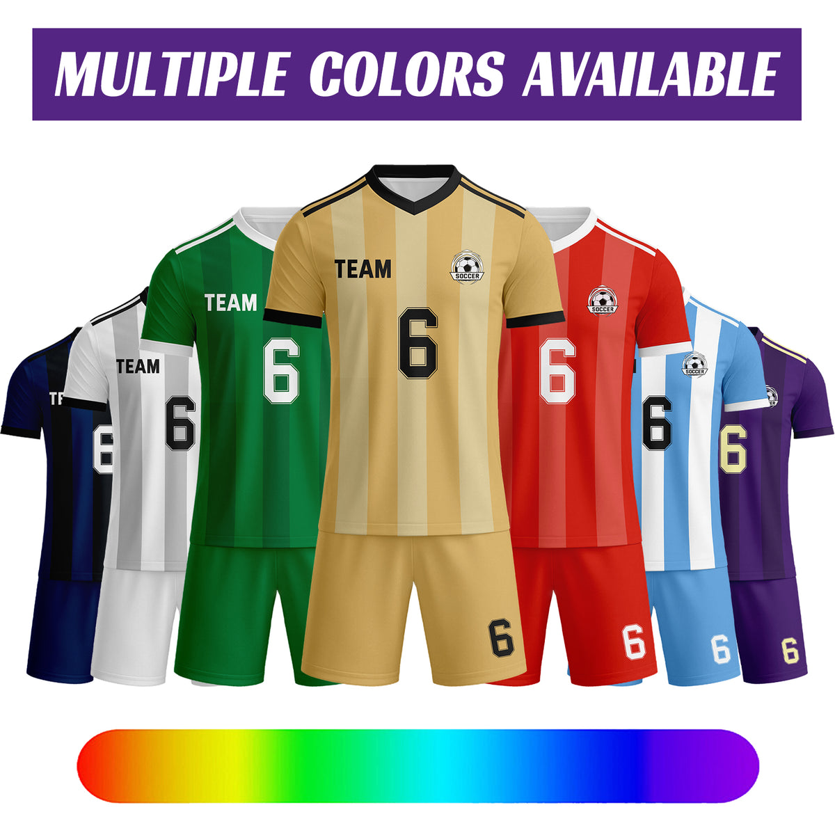 Custom Red & White Striped Soccer Uniform Set for Teams & Individuals | Vosoli