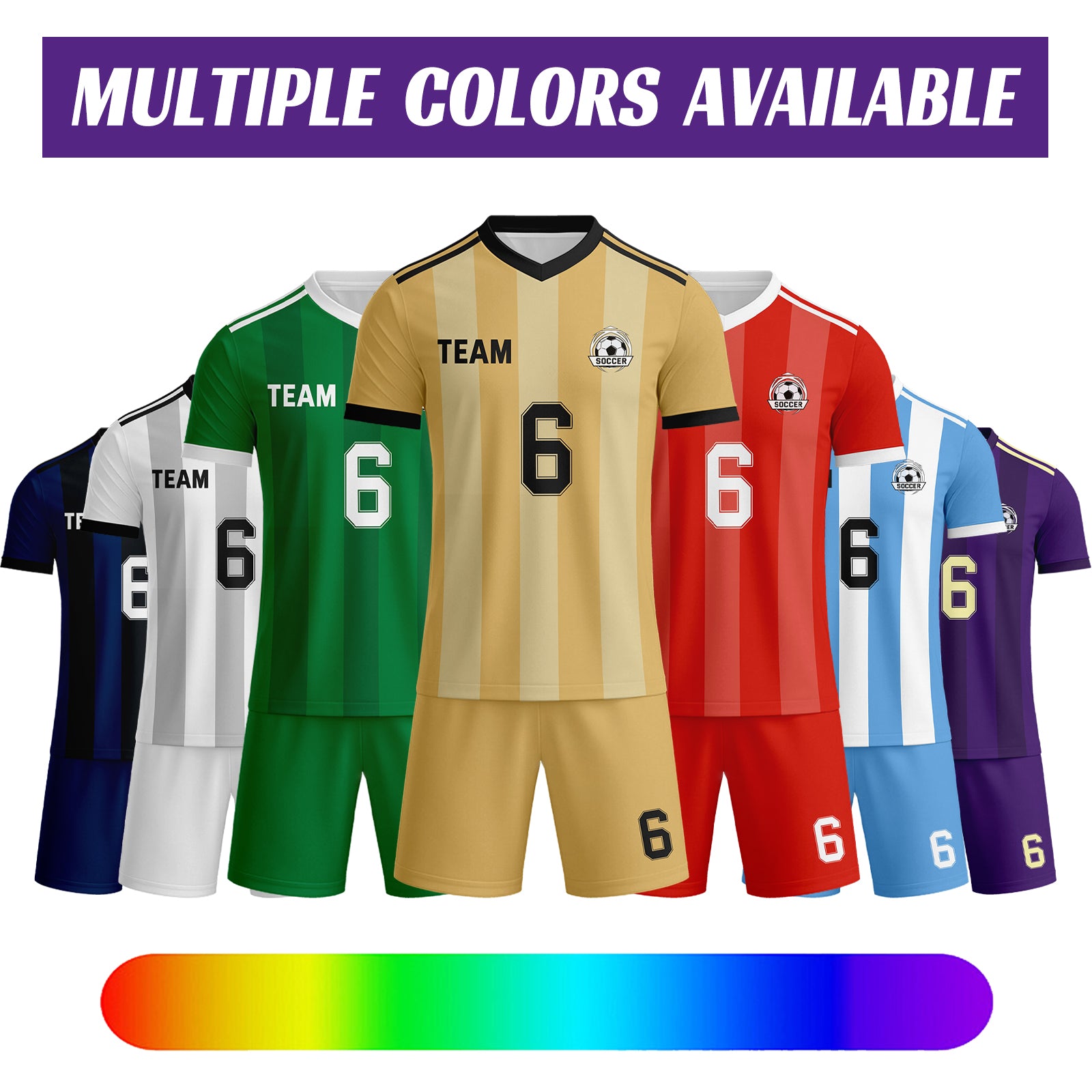 Custom Red & White Striped Soccer Uniform Set for Teams & Individuals | Vosoli
