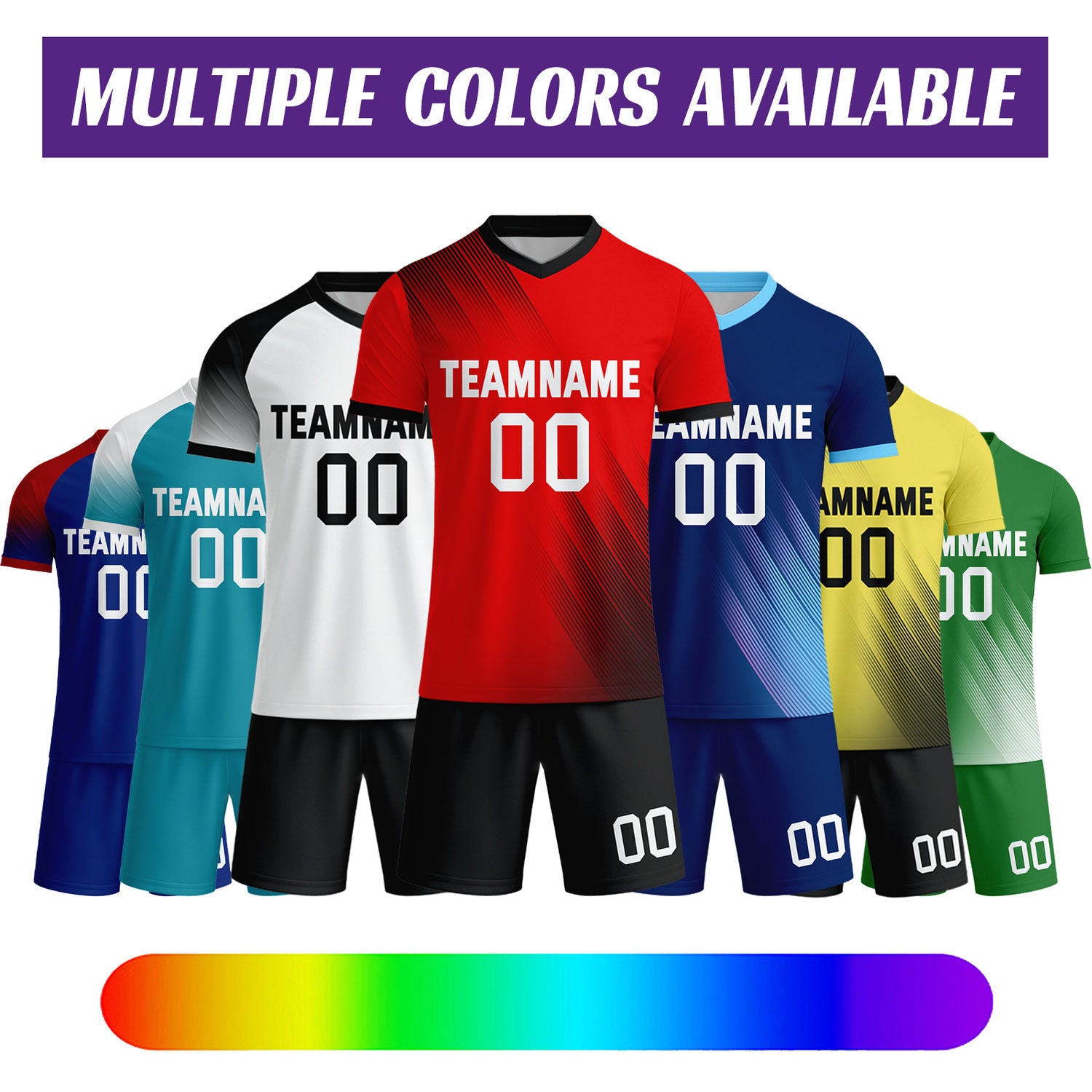 Custom Red & Black Stripe Soccer Uniform Set for Teams & Individuals | Vosoli
