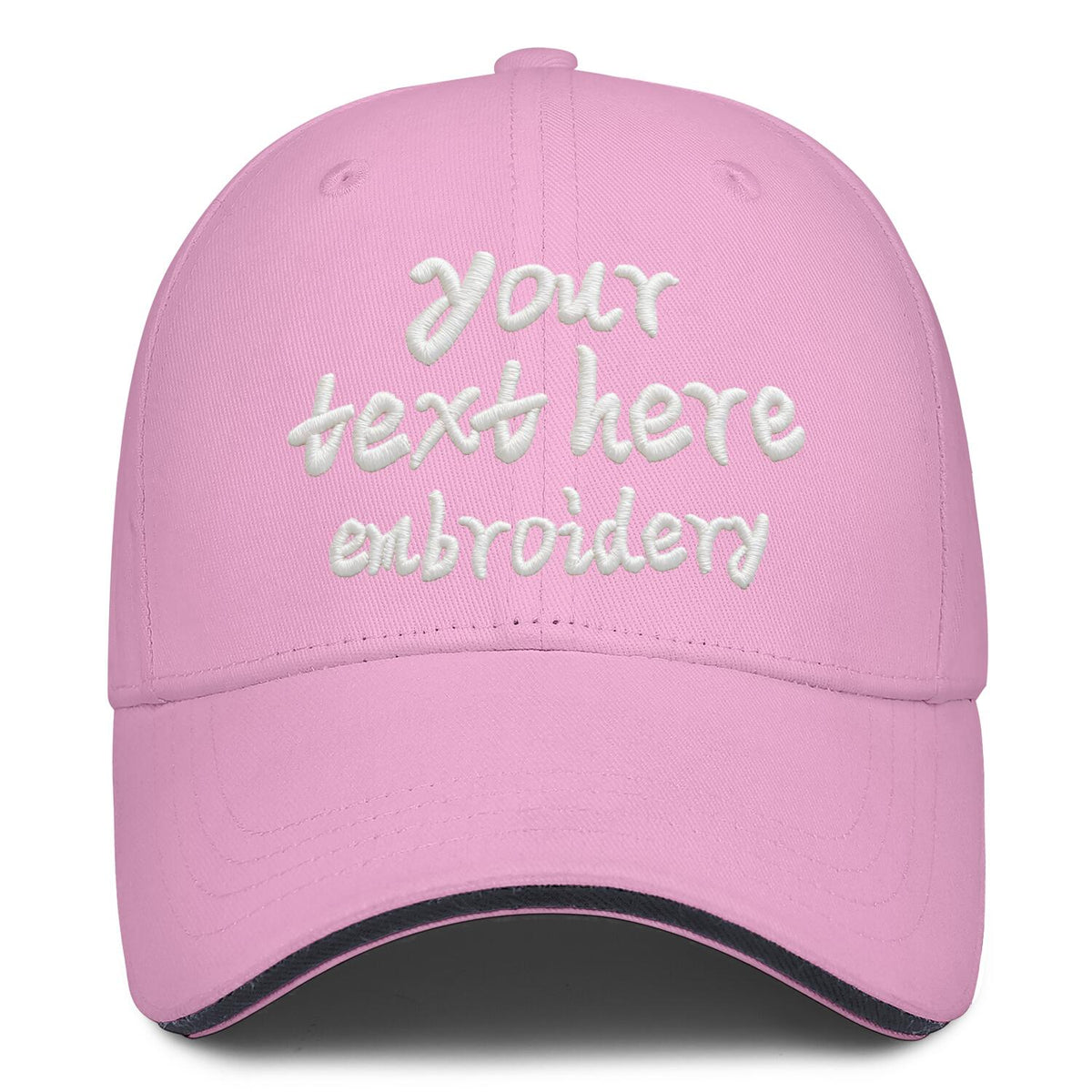 Vosoli Pink Contrast Brim Baseball Cap - Team Custom Embroider or Print Personalized Hats