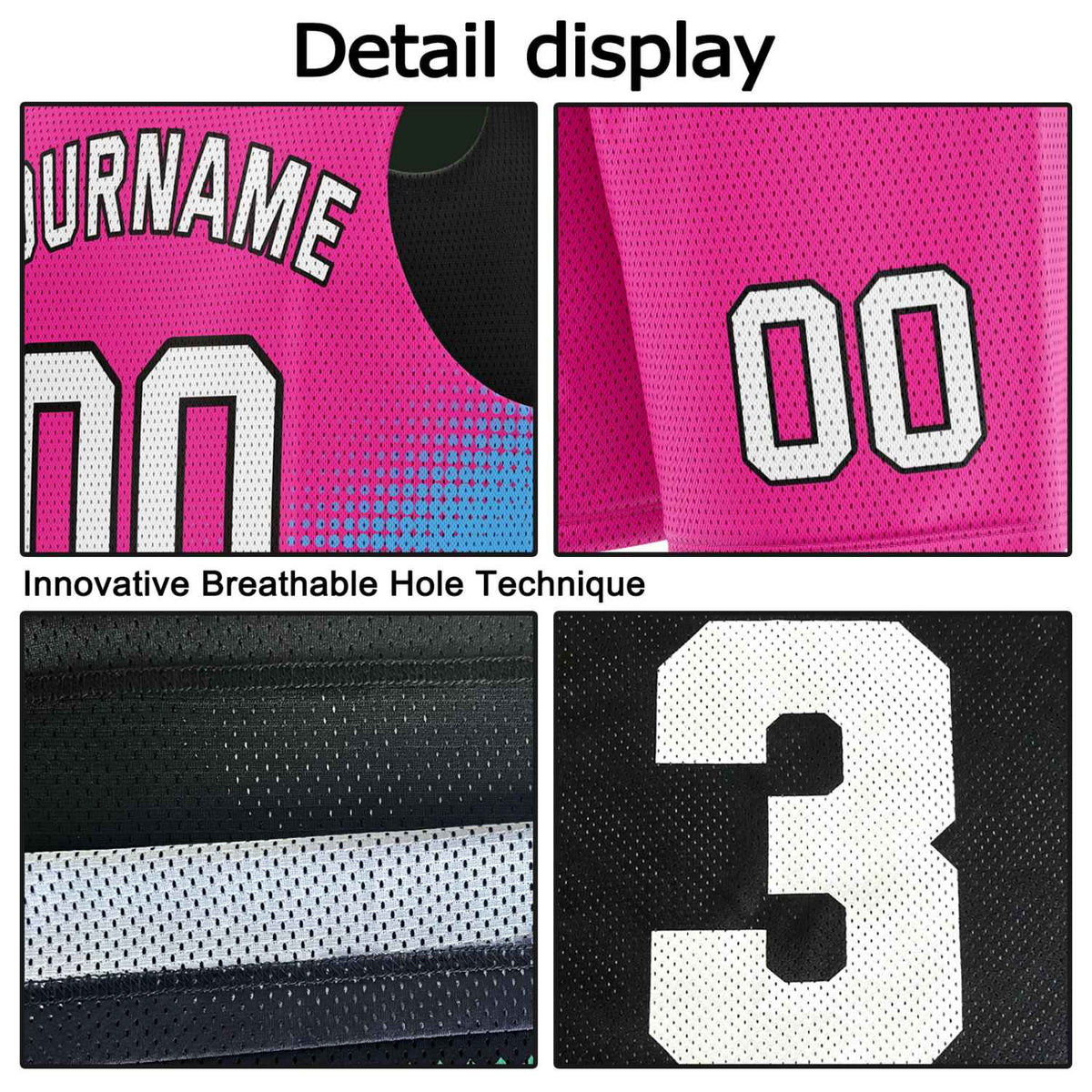 Custom Reversible Basketball Jersey & Shorts Set for Individuals & Teams – Pink Cyan Black Dot Gradient | Vosoli