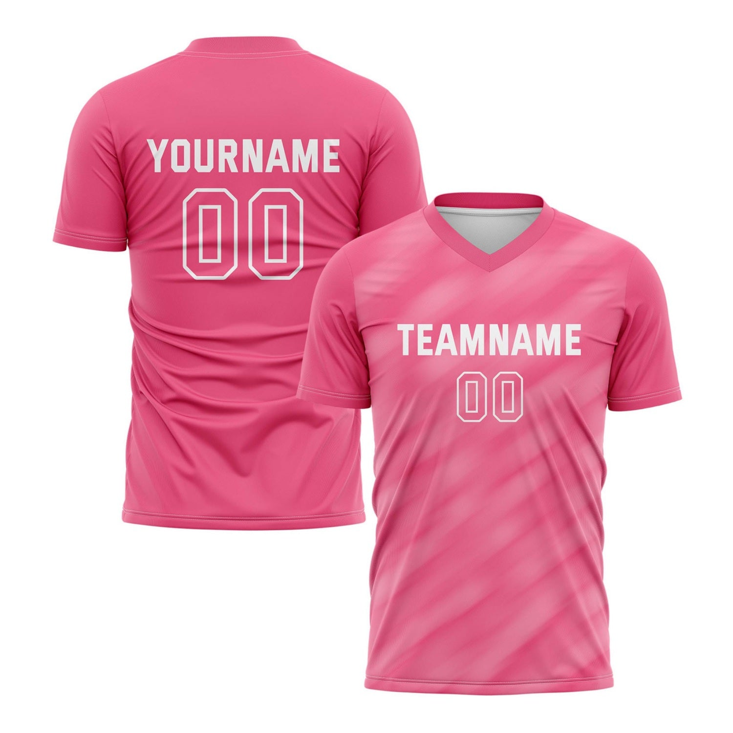 Custom Pink Gradient Stripe Soccer Jersey for Teams & Individuals | Vosoli