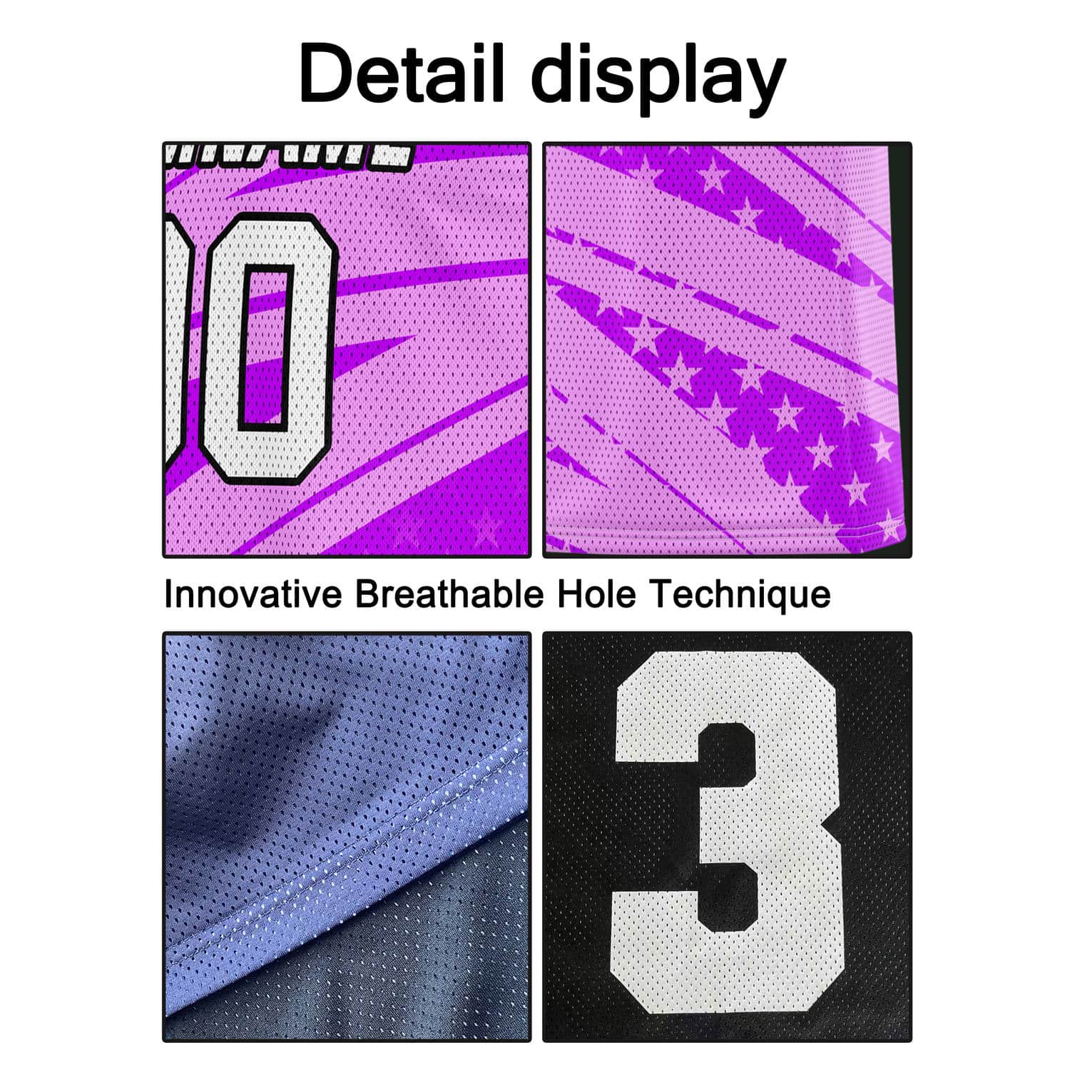 Custom Reversible Basketball Jersey for Individuals & Teams – Pink Purple White Star Stripe | Vosoli