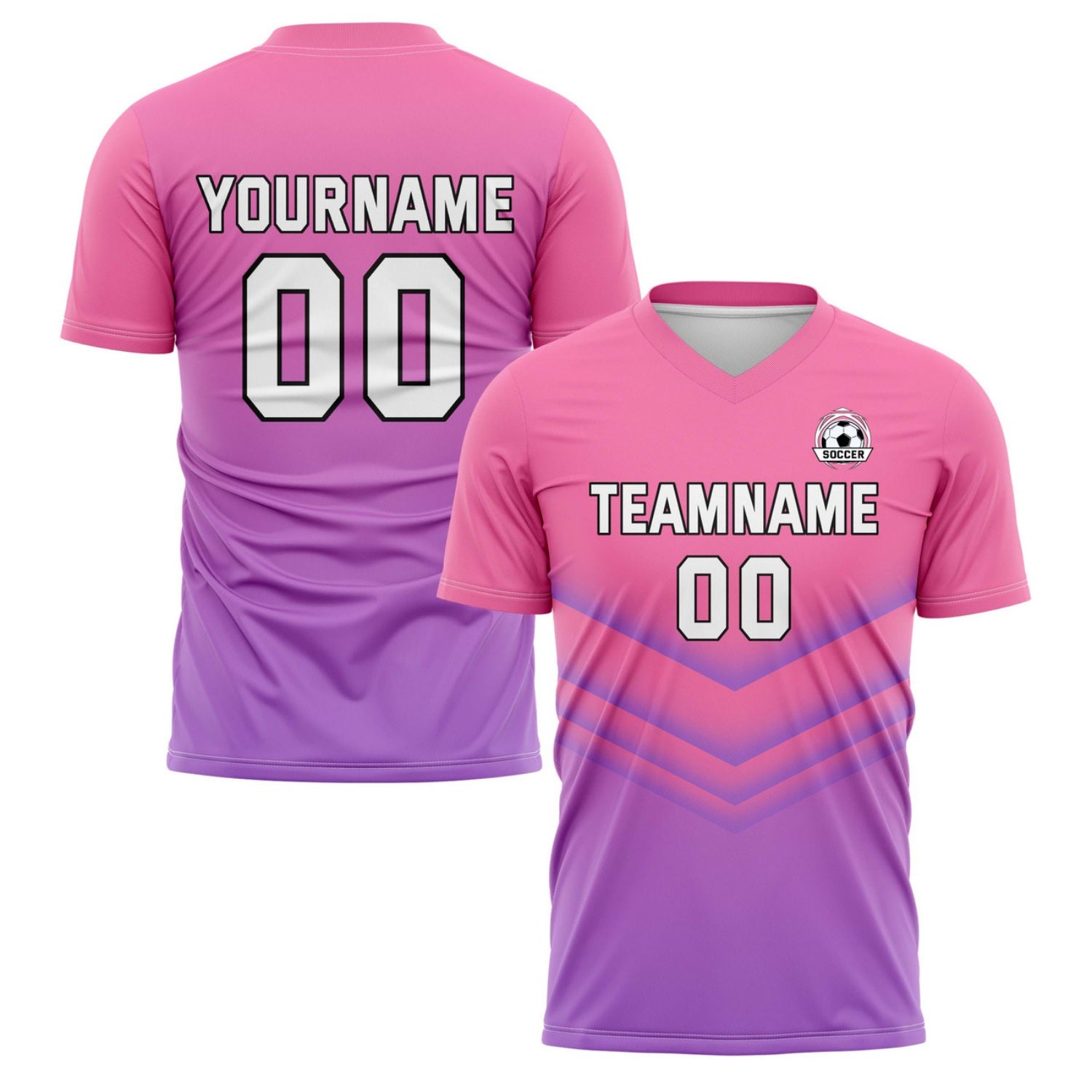 Custom Pink-to-Purple Gradient Soccer Jersey for Teams & Individuals | Vosoli