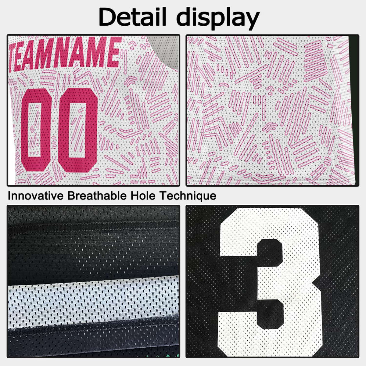 Custom Reversible Basketball Jersey for Individuals & Teams – Pink White Abstract Stripe | Vosoli