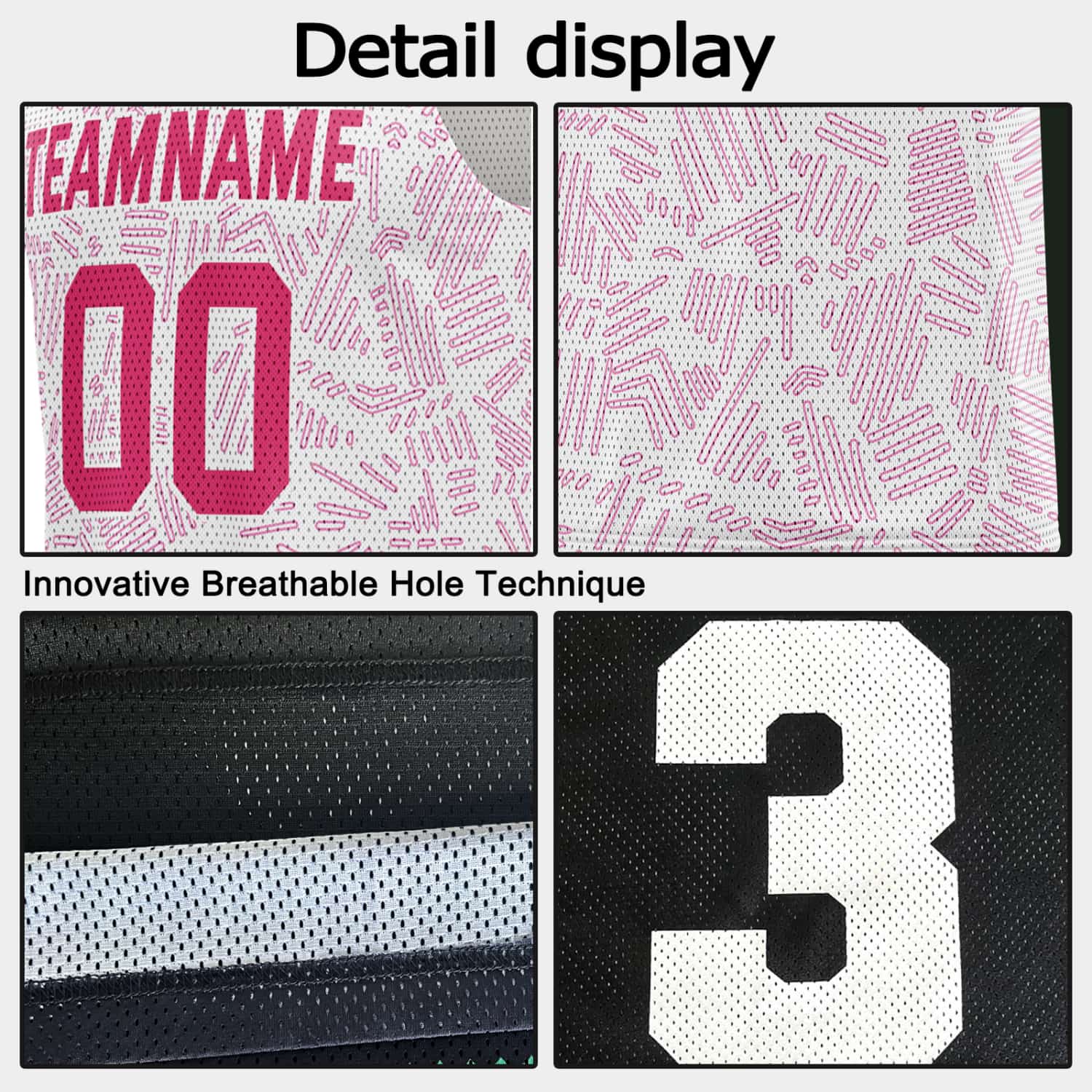 Custom Reversible Basketball Jersey for Individuals & Teams – Pink White Abstract Stripe | Vosoli