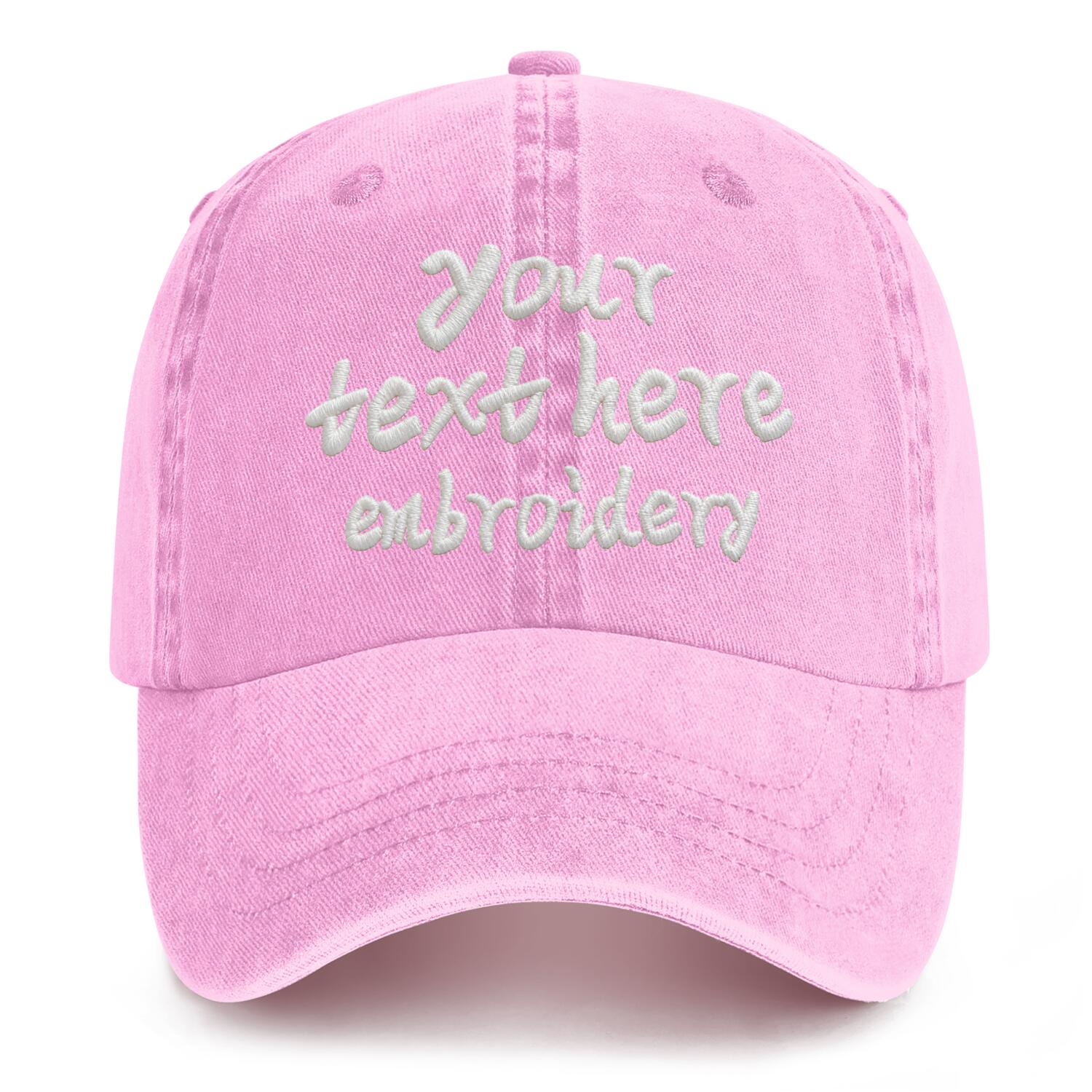 Vosoli Pink Washed Denim Women’s Baseball Cap - Team Custom Embroider or Print Personalized Hat