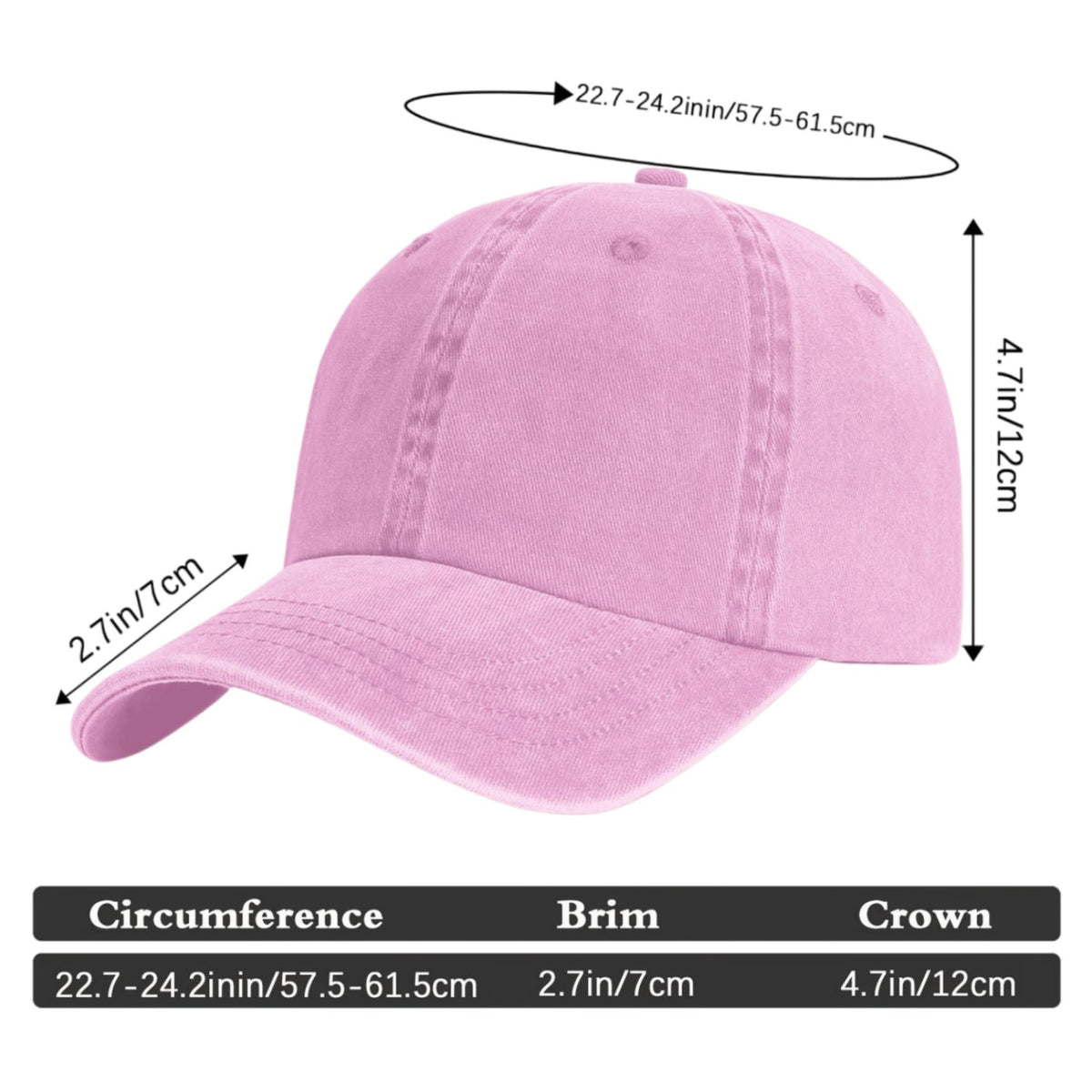 Vosoli Pink Washed Denim Women’s Baseball Cap - Team Custom Embroider or Print Personalized Hat