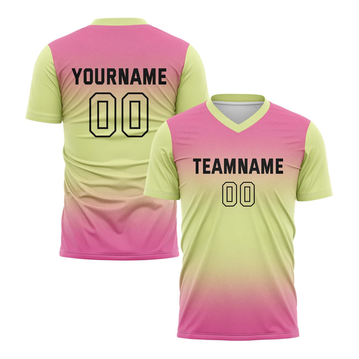 Custom Pink &amp; Yellow Gradient Soccer Jersey for Teams &amp; Individuals | Vosoli
