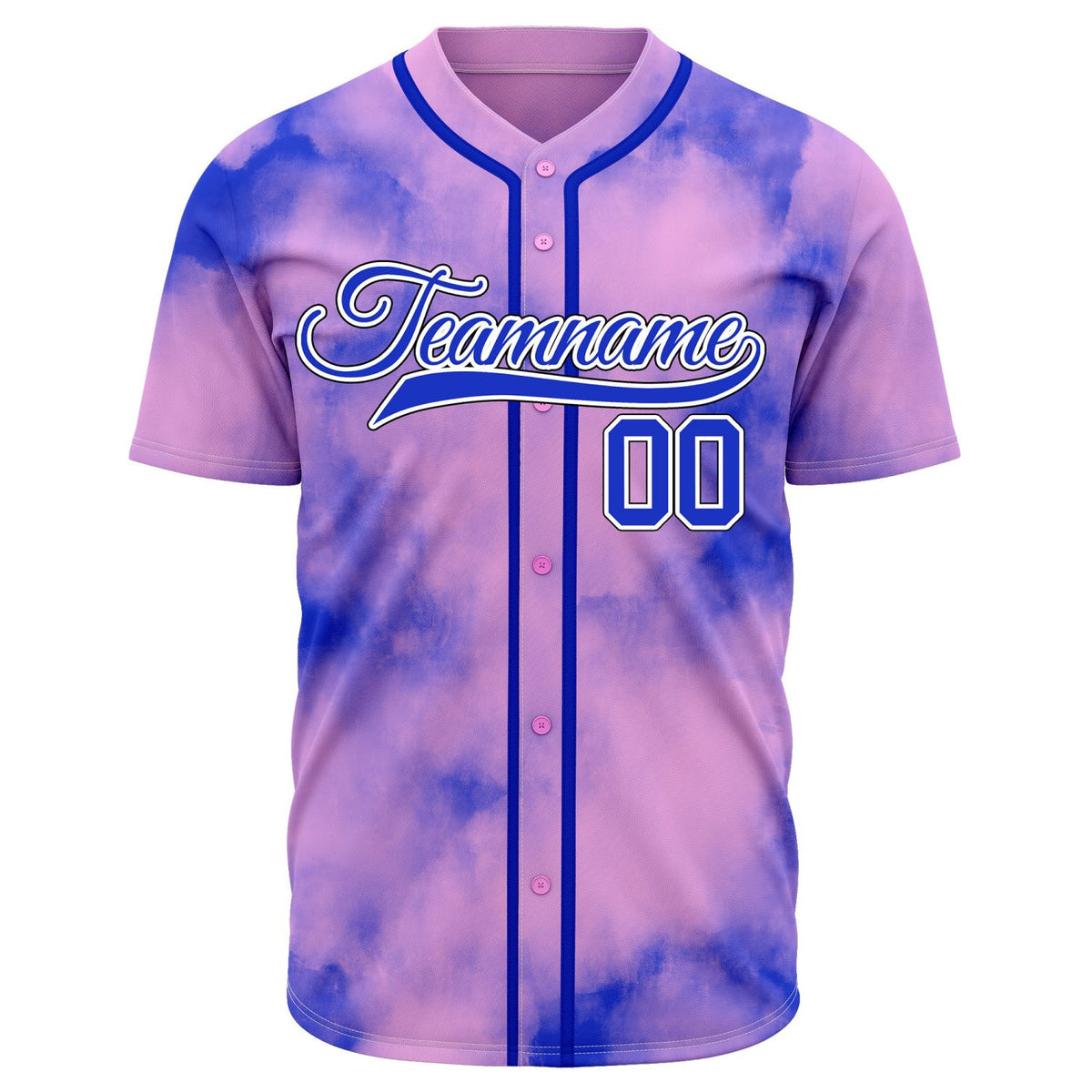 VOSOLI Galactic Purple Blue Tie-Dye Graffiti Custom Stitched Baseball Jersey