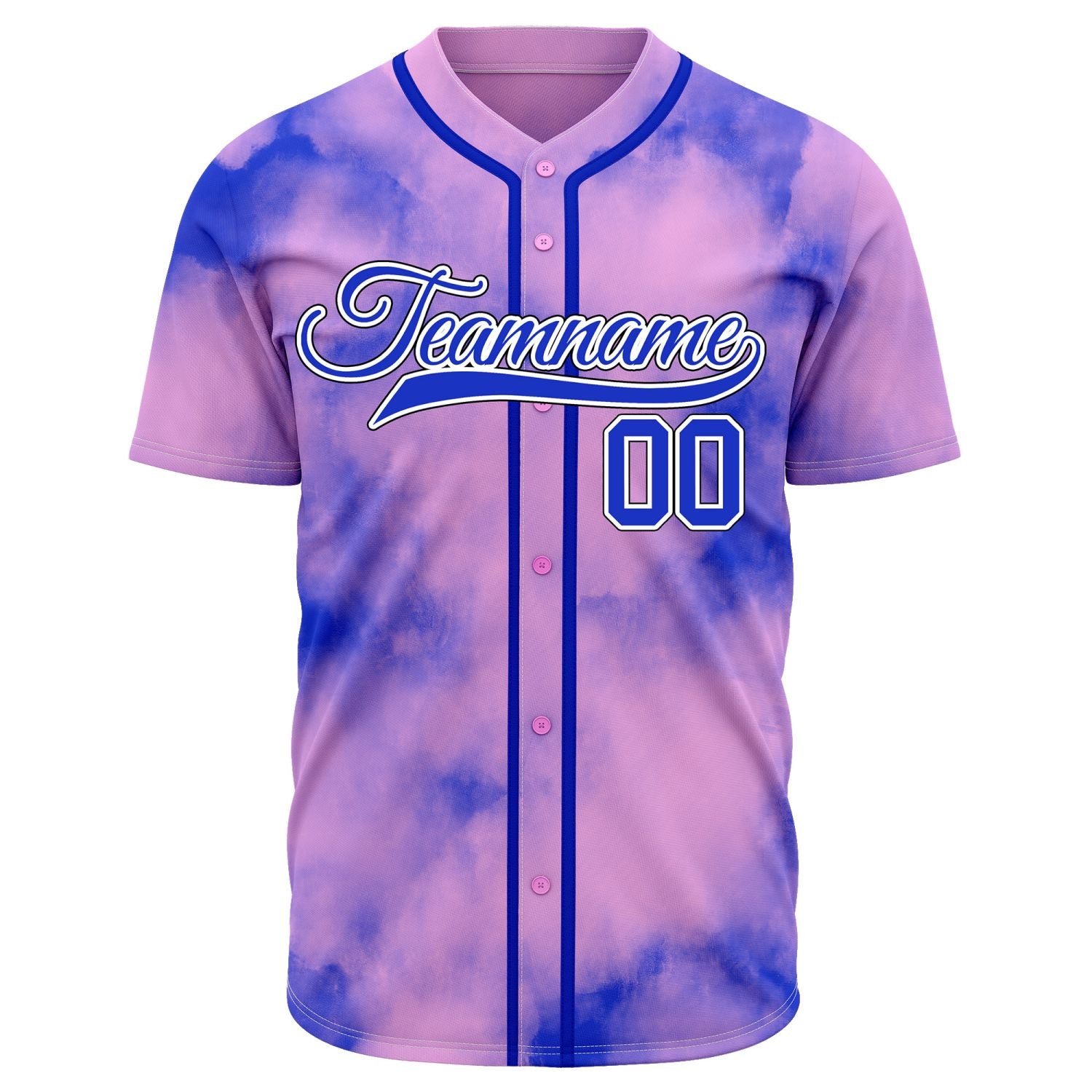 VOSOLI Galactic Purple Blue Tie-Dye Graffiti Custom Stitched Baseball Jersey