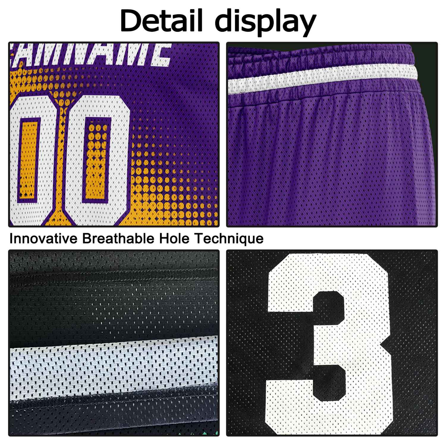 Custom Reversible Basketball Jersey & Shorts Set for Individuals & Teams – Purple Gold Black Dot Gradient | Vosoli