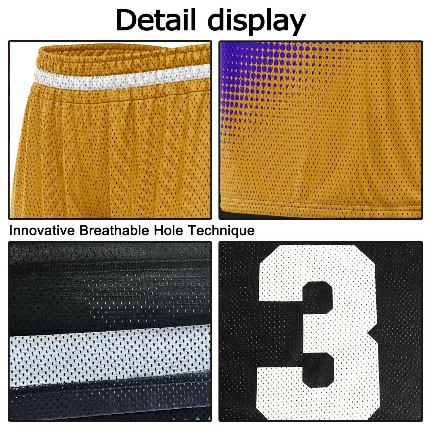 Custom Reversible Basketball Jersey & Shorts Set for Individuals & Teams – Purple Gold White Dot Gradient | Vosoli
