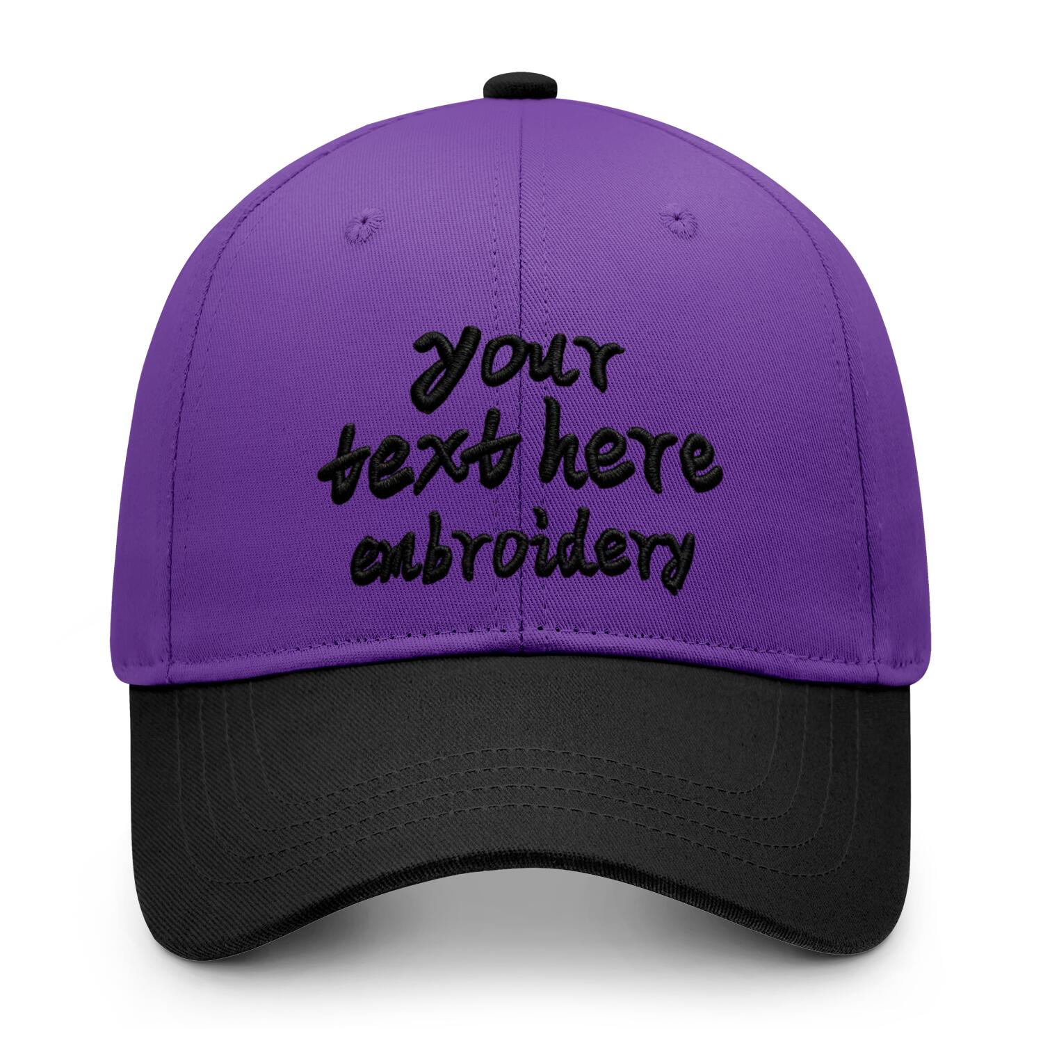Vosoli Purple Black Two-Tone Baseball Cap - Unisex Custom 3D Embroidery or Print