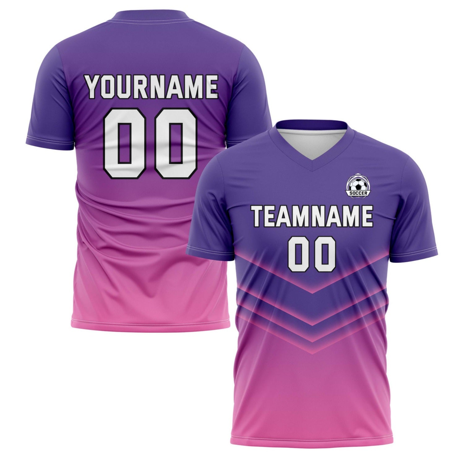 Custom Purple-to-Pink Gradient Soccer Jersey for Teams & Individuals | Vosoli
