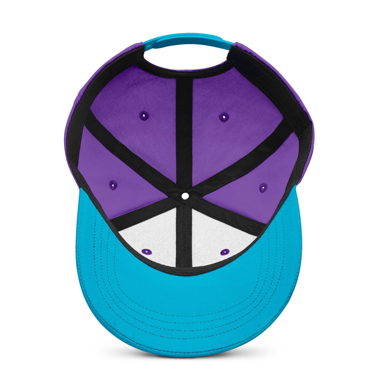 Vosoli Purple Turquoise Two-Tone Baseball Cap - Unisex Custom 3D Embroidery or Print
