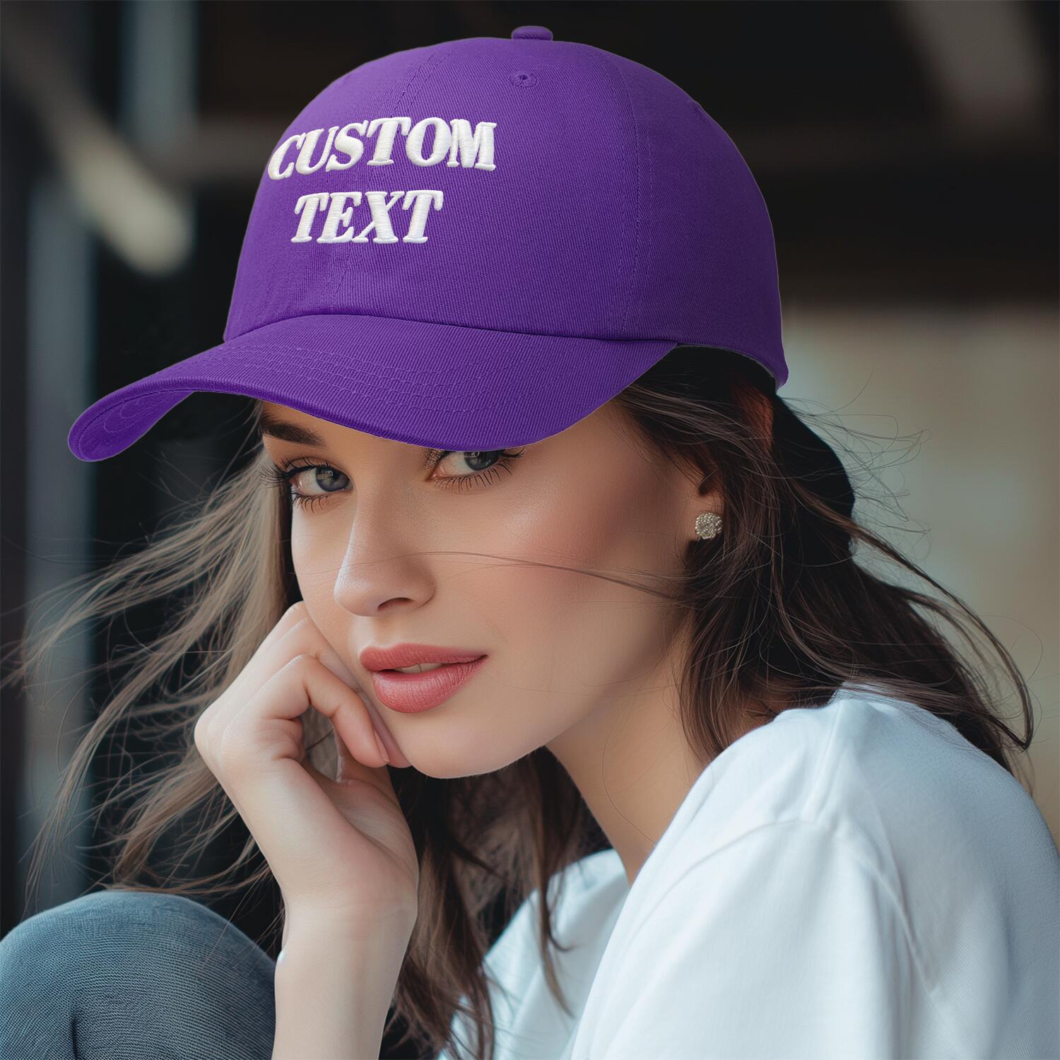 Vosoli Purple Unisex Baseball Cap - Personal & Team Custom 3D Embroidery or Print Hat