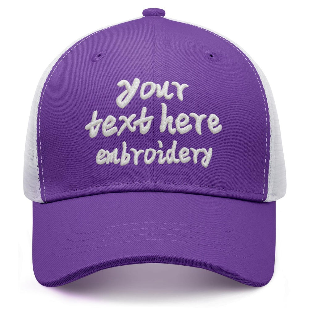 Vosoli Purple White Mesh Trucker Cap - Custom Embroidered Personalized Hat