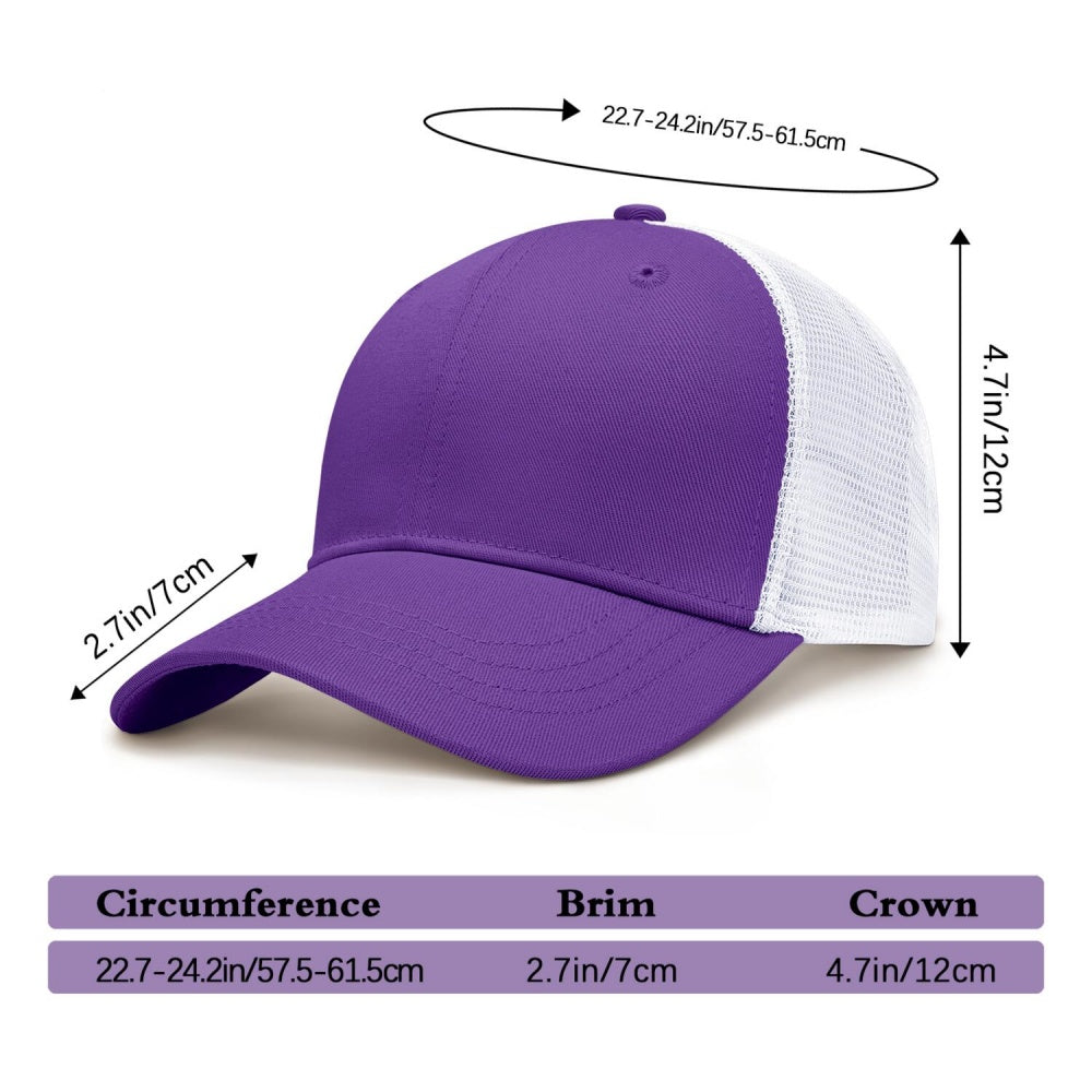 Vosoli Purple White Mesh Trucker Cap - Custom Embroidered Personalized Hat