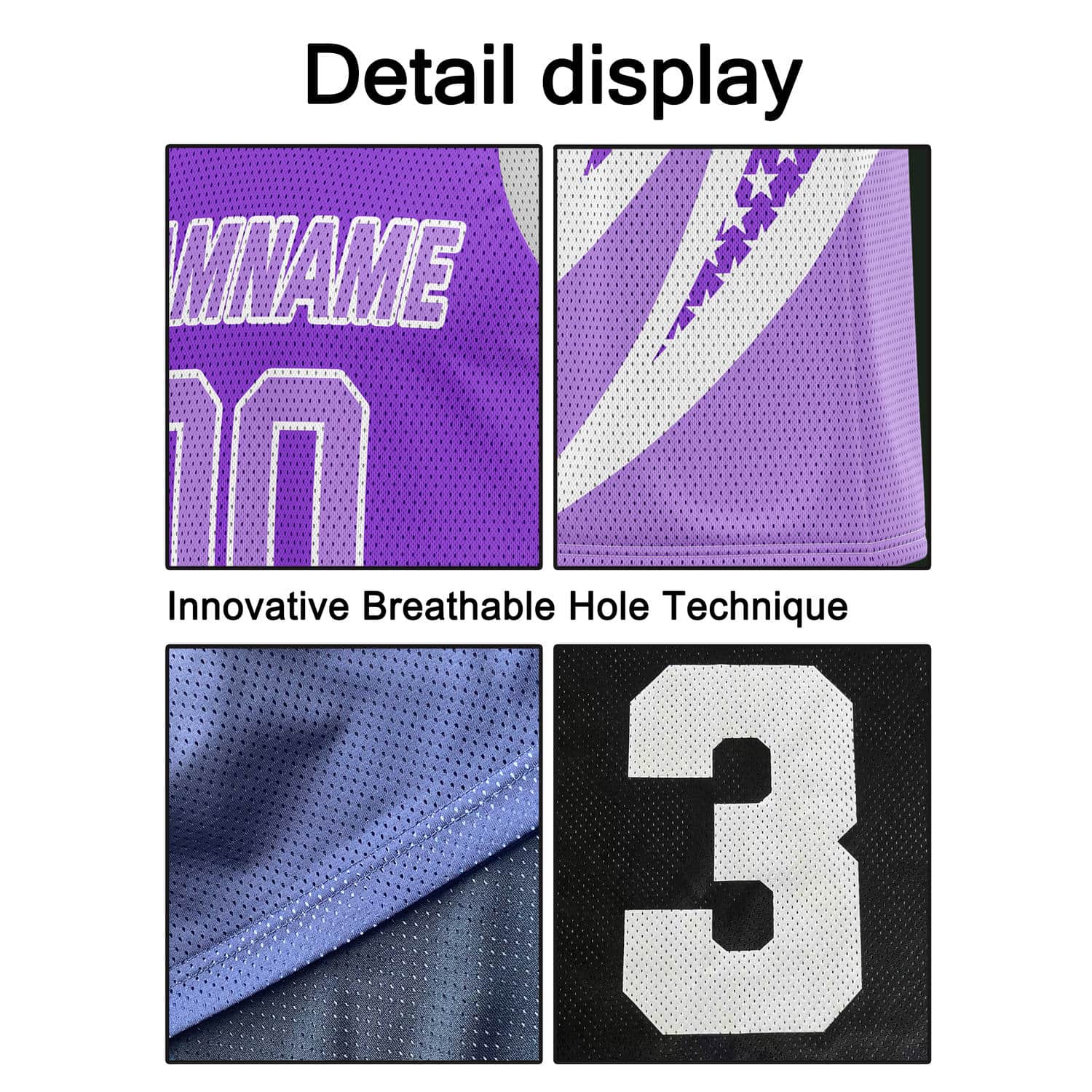 Custom Reversible Basketball Jersey for Individuals & Teams – Purple White Star Stripe | Vosoli
