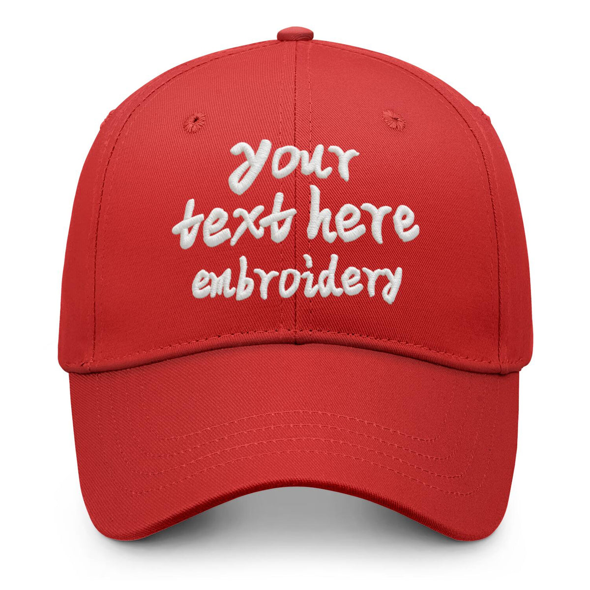 Vosoli Red Solid Baseball Cap - Unisex Custom 3D Embroidery or Print
