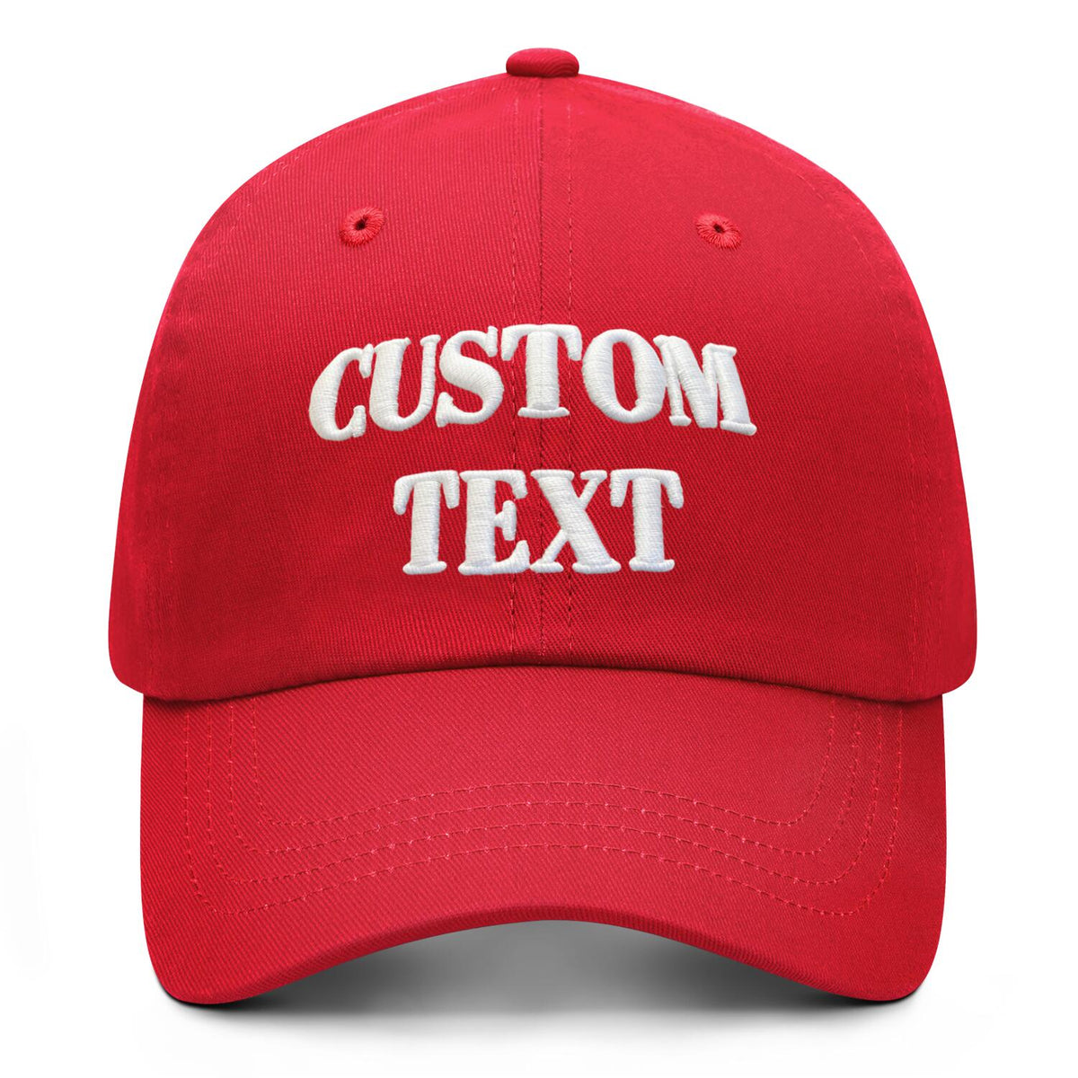 Vosoli Red Unisex Baseball Cap - Personal &amp; Team Custom 3D Embroidery or Print Hat