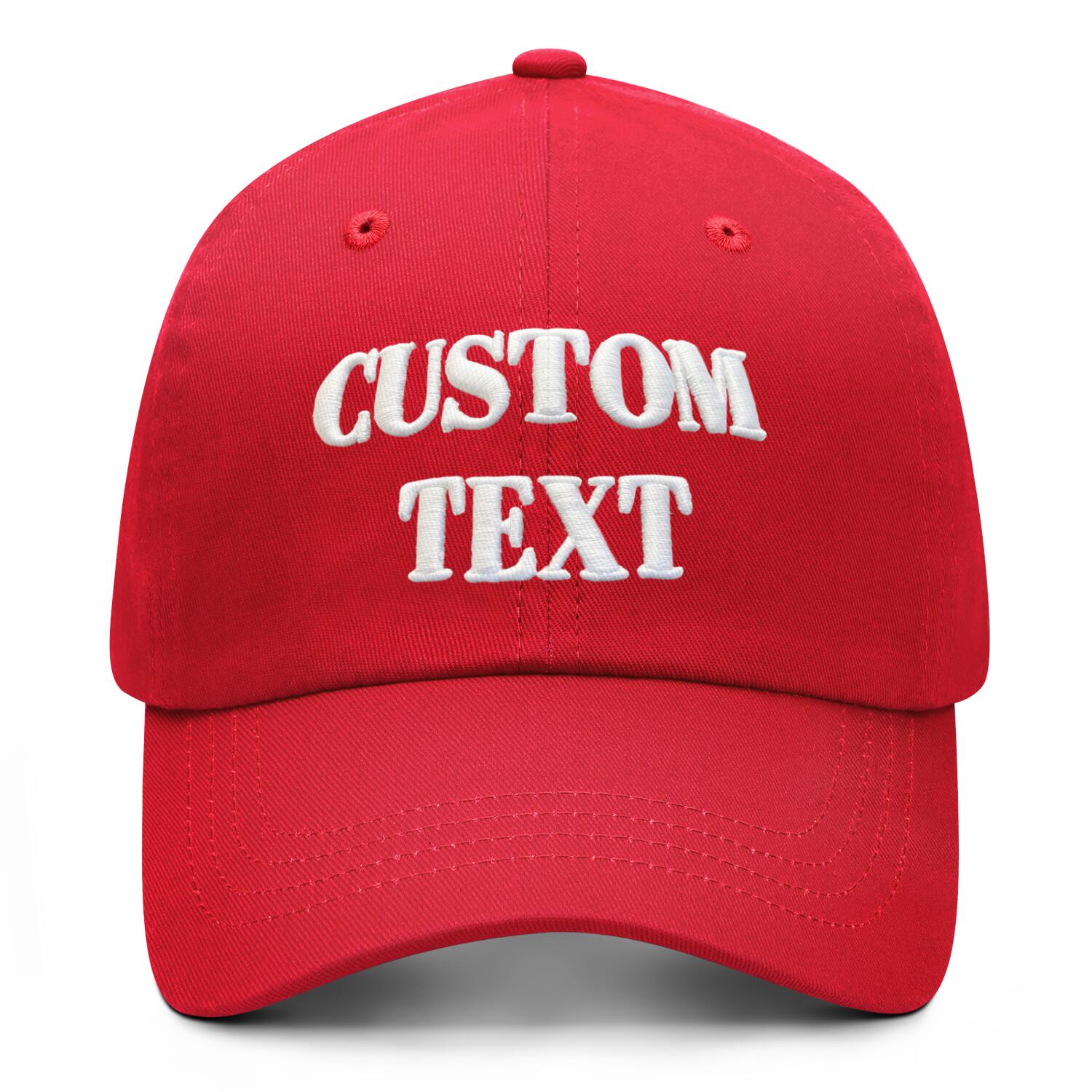 Vosoli Red Unisex Baseball Cap - Personal & Team Custom 3D Embroidery or Print Hat