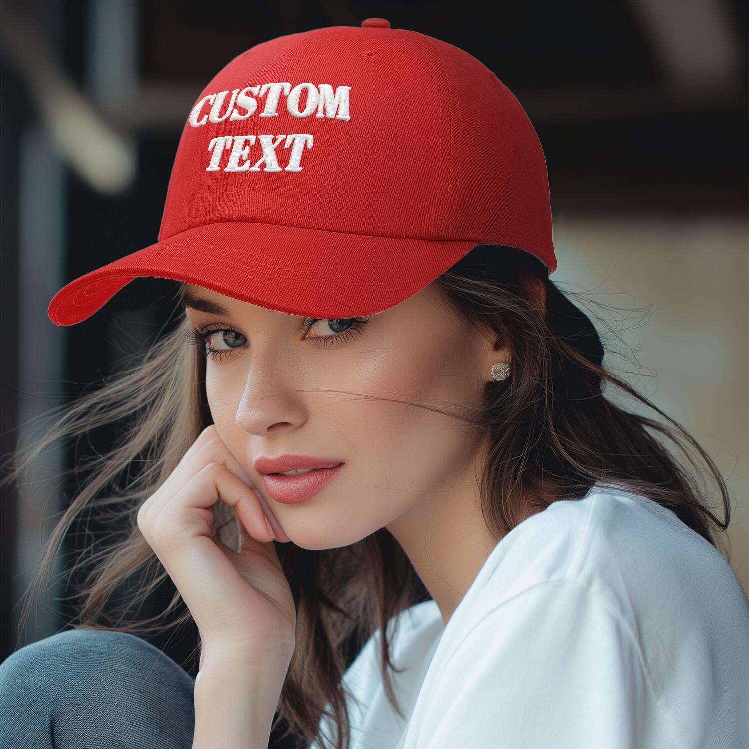 Vosoli Red Unisex Baseball Cap - Personal & Team Custom 3D Embroidery or Print Hat