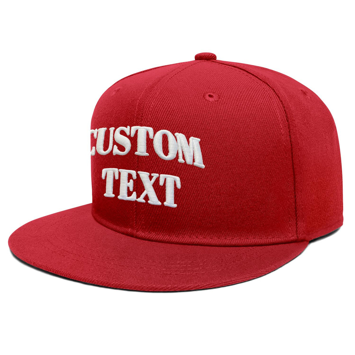 Vosoli Red Unisex Flat Brim Cap - Team Custom 3D Embroidery or Print Personalized Hat