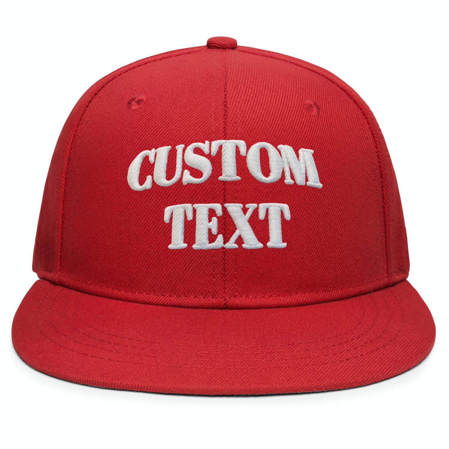 Vosoli Red Unisex Flat Brim Cap - Team Custom 3D Embroidery or Print Personalized Hat