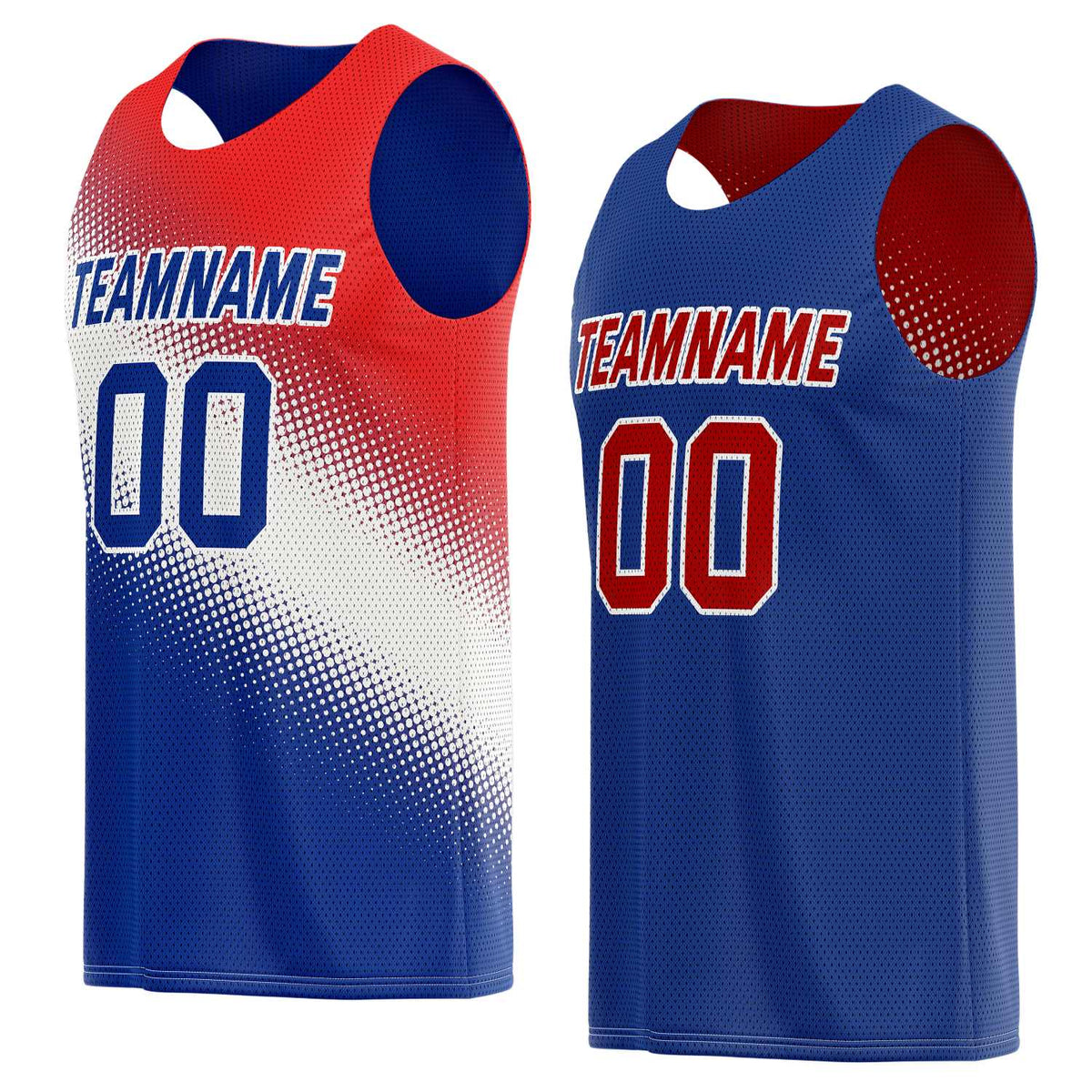 Custom Reversible Basketball Jersey for Individuals &amp; Teams – Red, White &amp; Blue | Vosoli