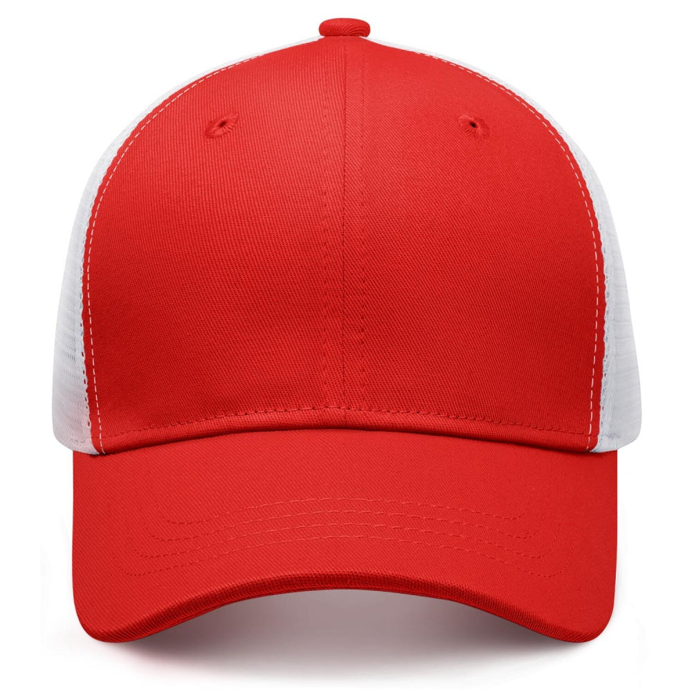 Vosoli Red White Mesh Trucker Cap - Custom Embroidered Personalized Hat