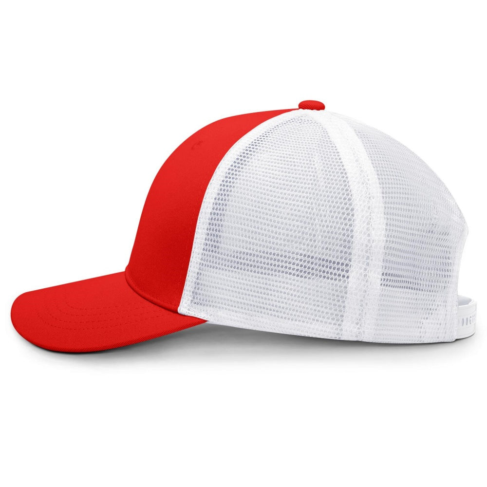 Vosoli Red White Mesh Trucker Cap - Custom Embroidered Personalized Hat