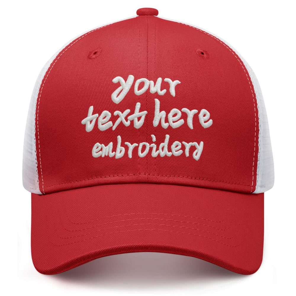 Vosoli Red White Trucker Cap - Custom Embroidered Personalized Hat