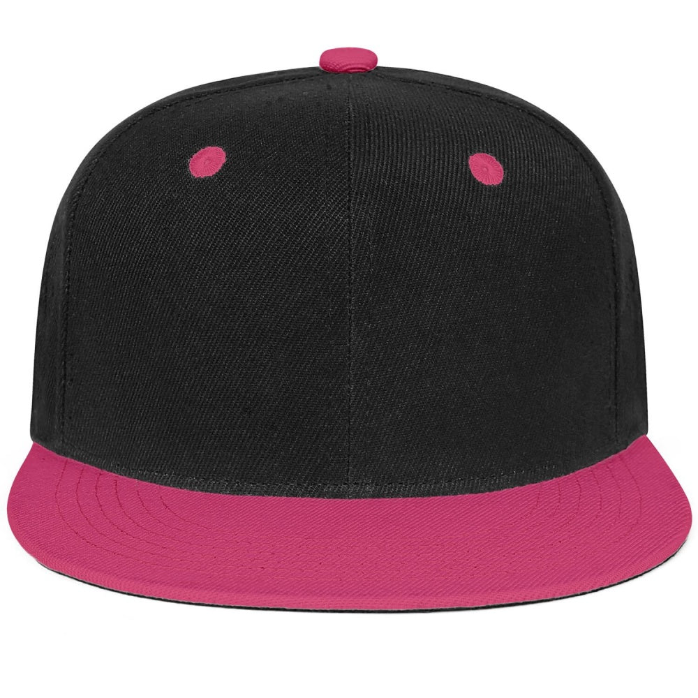 Vosoli Black Rose Red Flat Brim Cap - Custom Embroidered Personalized Hat