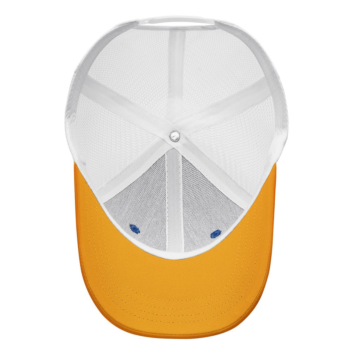 Vosoli Royal Blue & Gold Two-Tone Baseball Trucker Hat - Unisex Custom 3D Embroidery or Print